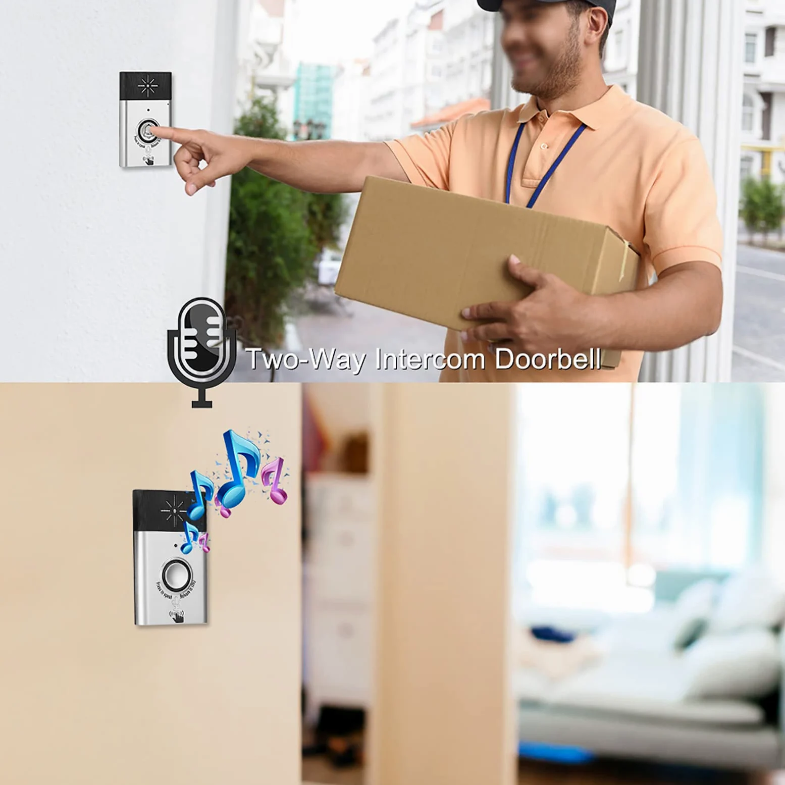Citofono Senza Fili Bidirezionale, Portatile Citofono Bidirezionale Talk Cellulare di Sicurezza Domestica per Interno/esterno