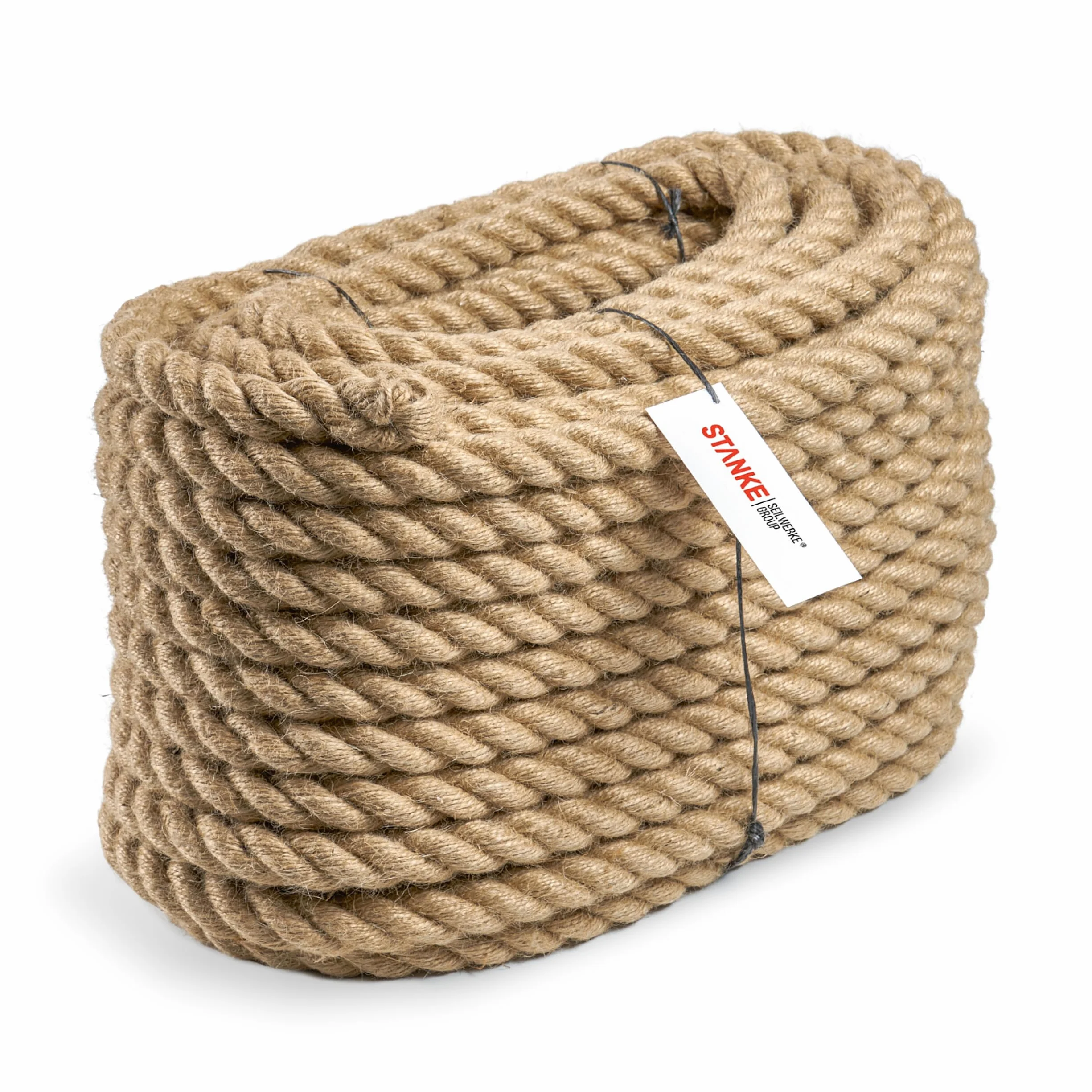 Seilwerk STANKE 10 m Corda di juta da 30 mm in fibra naturale intercciata