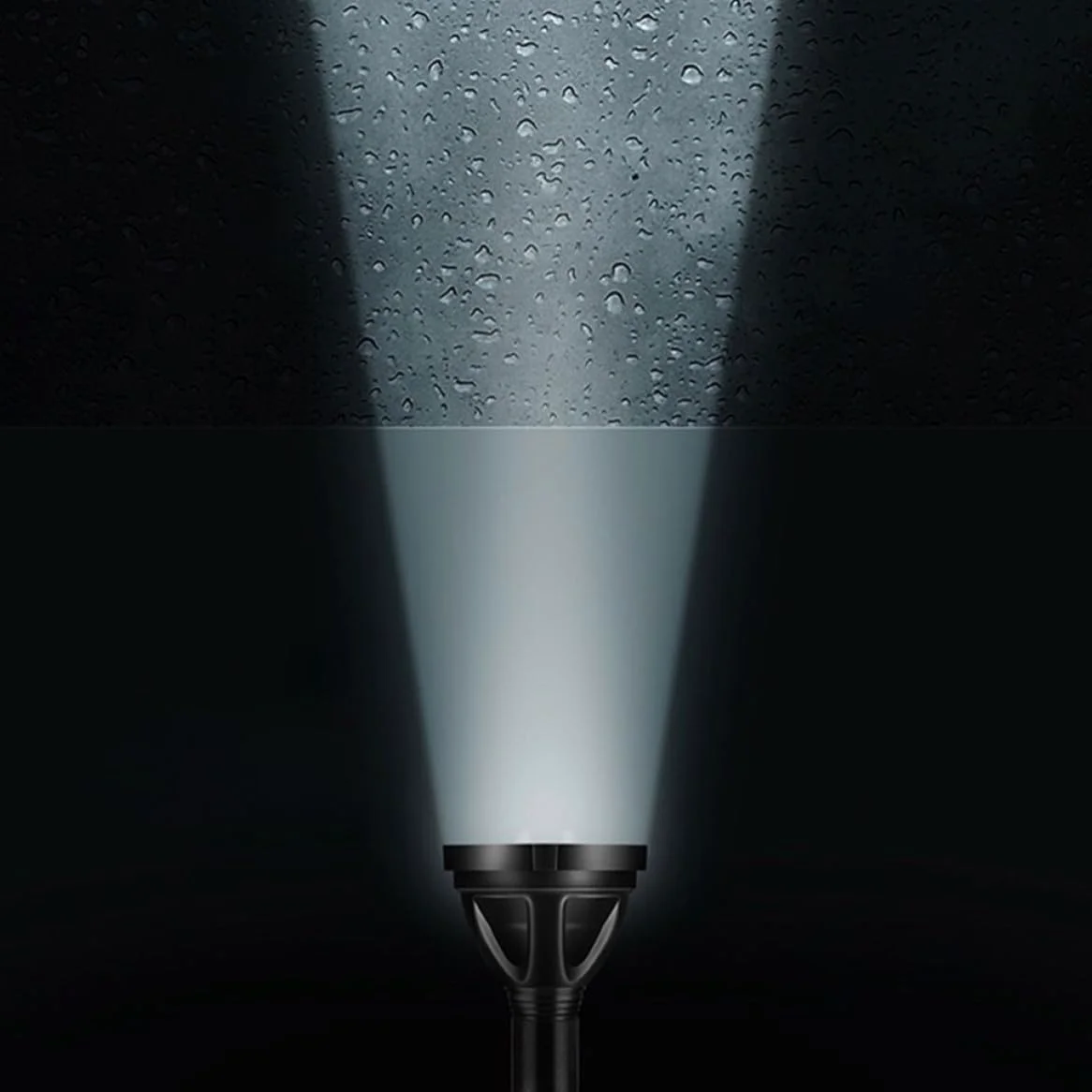 Torcia LED Portatile da 5000mah, Luce Forte per Campeggio | Lega di Alluminio Nera, Lente Convessa, Struttura Resistente alla Pressione, per Caccia ed Escursione