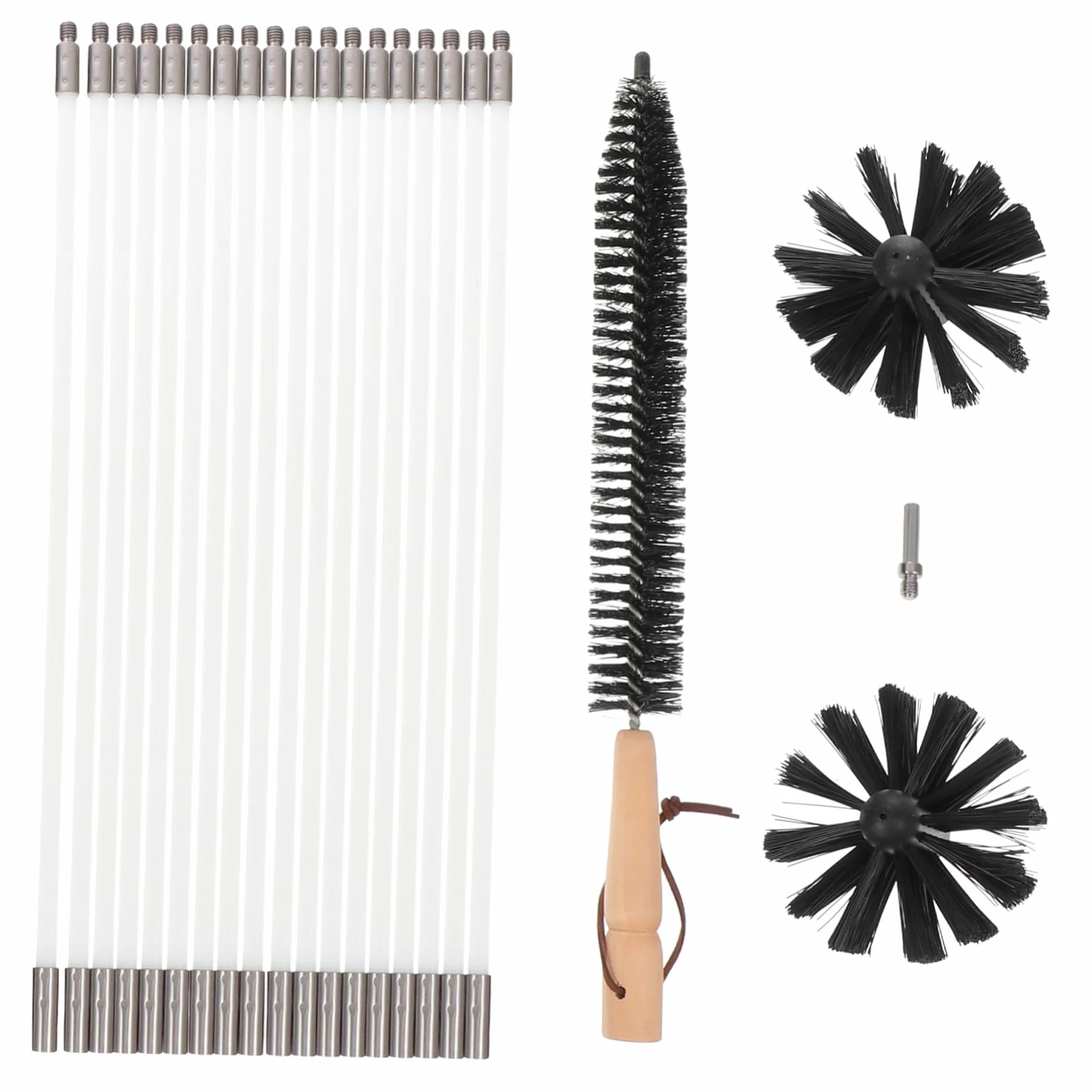 MAGICLULU Kit Scovolino Canne Fumarie e Asciugatrice, Spazzola in Nailon Aste Flessibili e Connessione Filettata per Pulizia Interna,