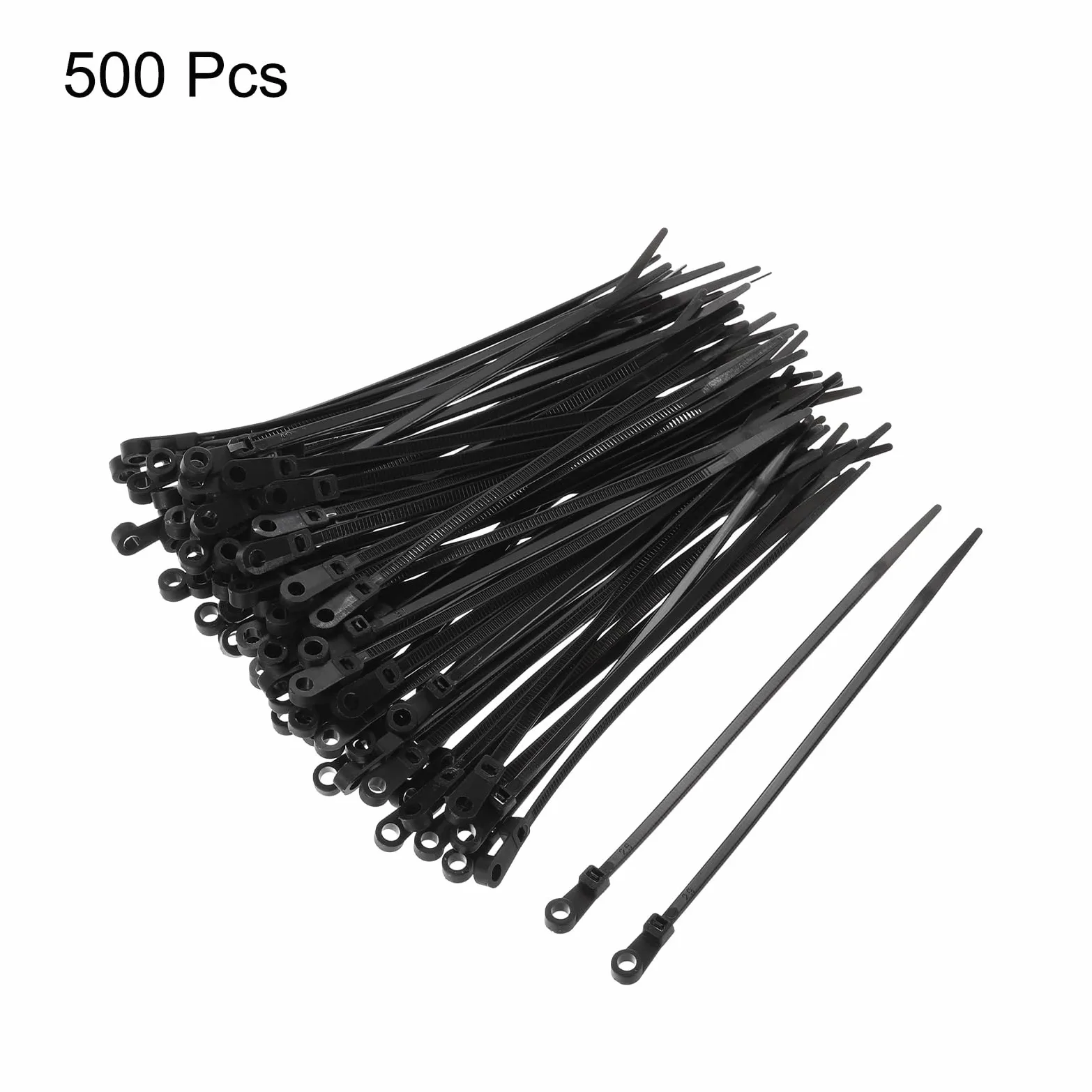 QUARKZMAN 500pz 200mm/8" 40 Lbs Montaggio Testa Cavo Cerniera Fascette Autobloccante Lungo Nylon Cavo Fascetta 3,6mm/0,14" Fascette per Cavi Gestione Nero