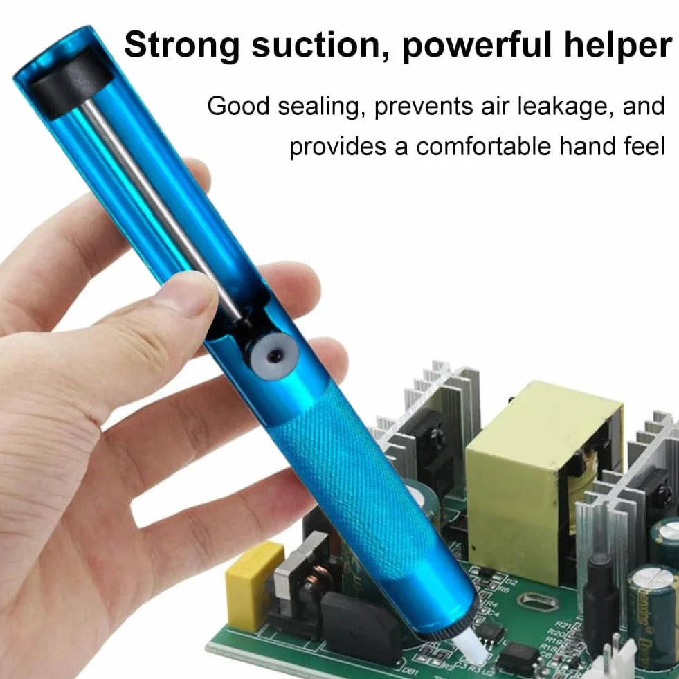 Pompa Dissaldante Aspirazione Stagno Saldatura Liquido Solder Sucker 2PC Blu Kiuiom