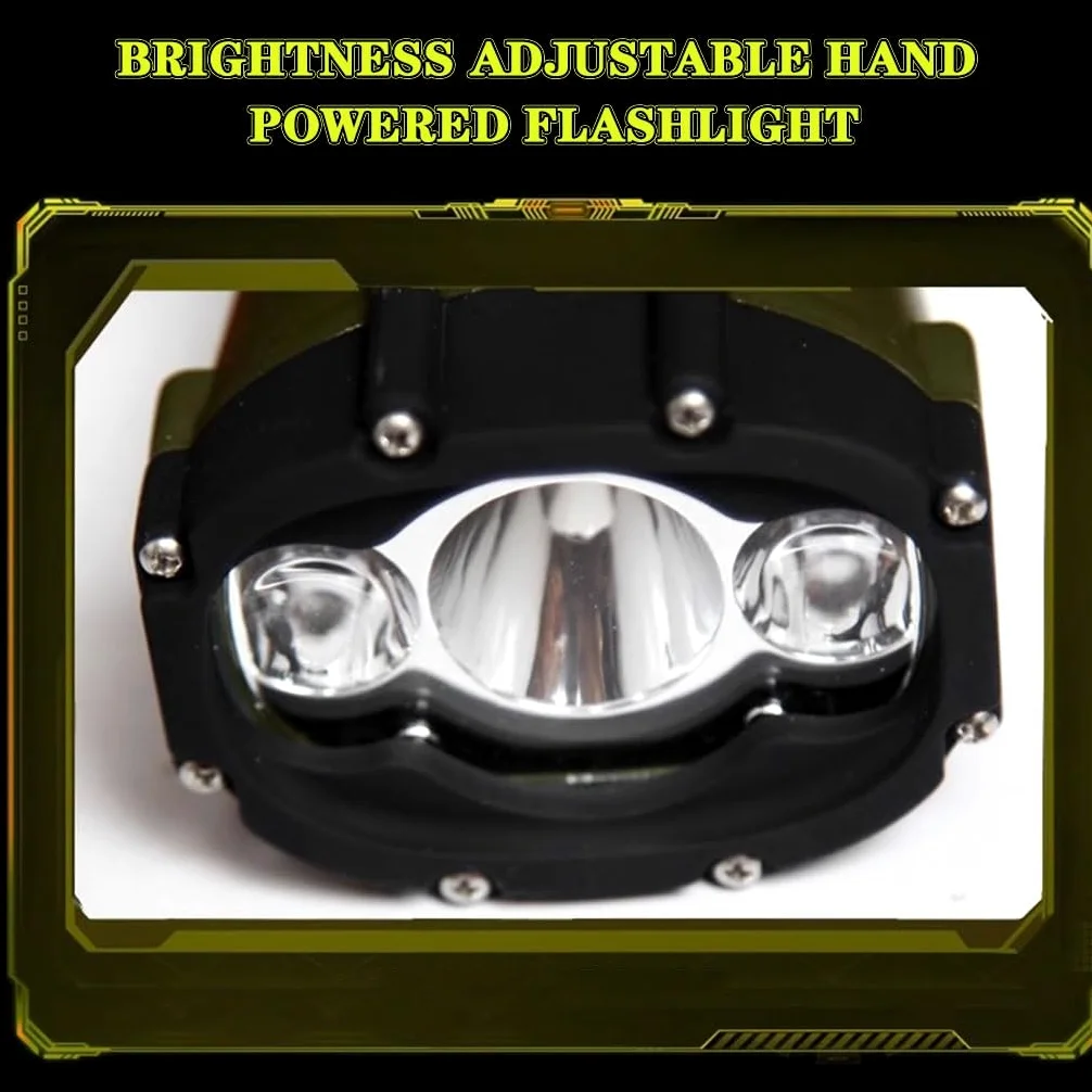 Torcia Elettrica A Manovella Impermeabile Per Immersioni, Torcia Elettrica Dynamo Per Illuminazione Tenda, Ricaricabile Tramite USB