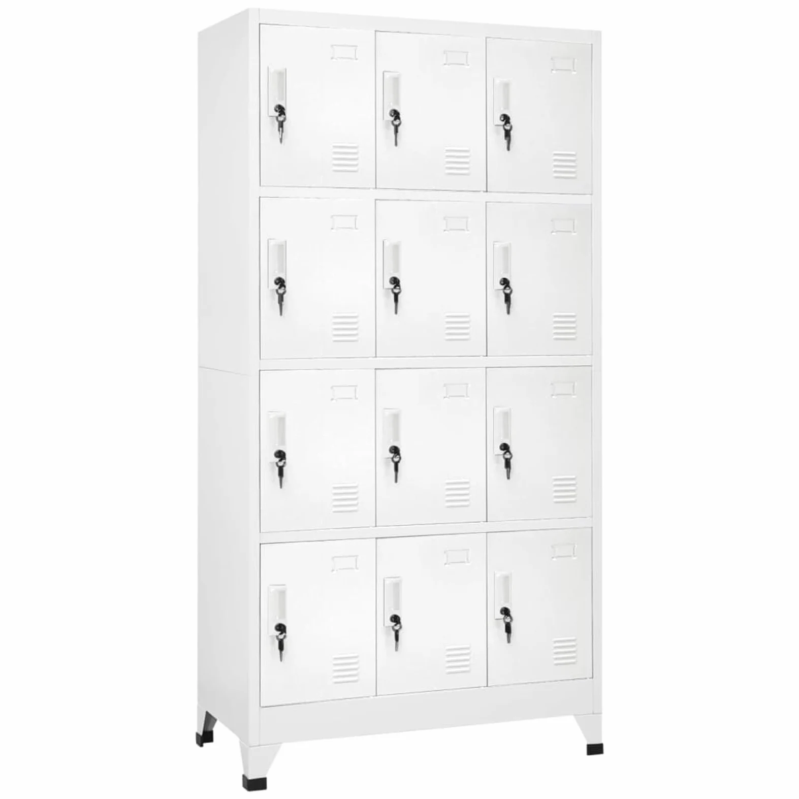 Armadietto con 12 scomparti, 90 x 45 x 180 cm, pratico armadietto a scomparti per personale, spogliatoio, scuole e palestre, uffici