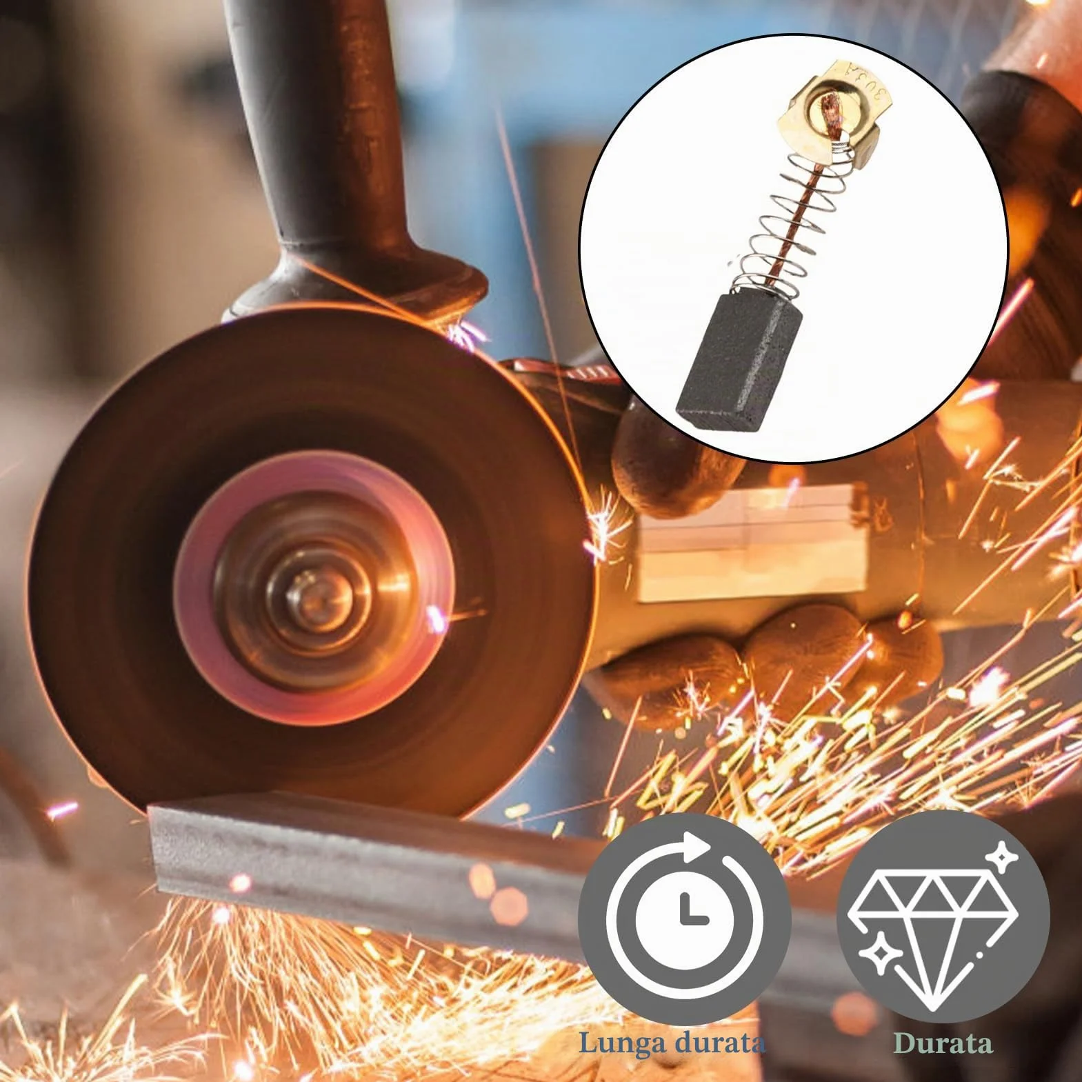 Spazzole di Carbone Set 30 pezzi per Utensili Elettrici, Motori, Dimensioni multiple, Nero e Rame