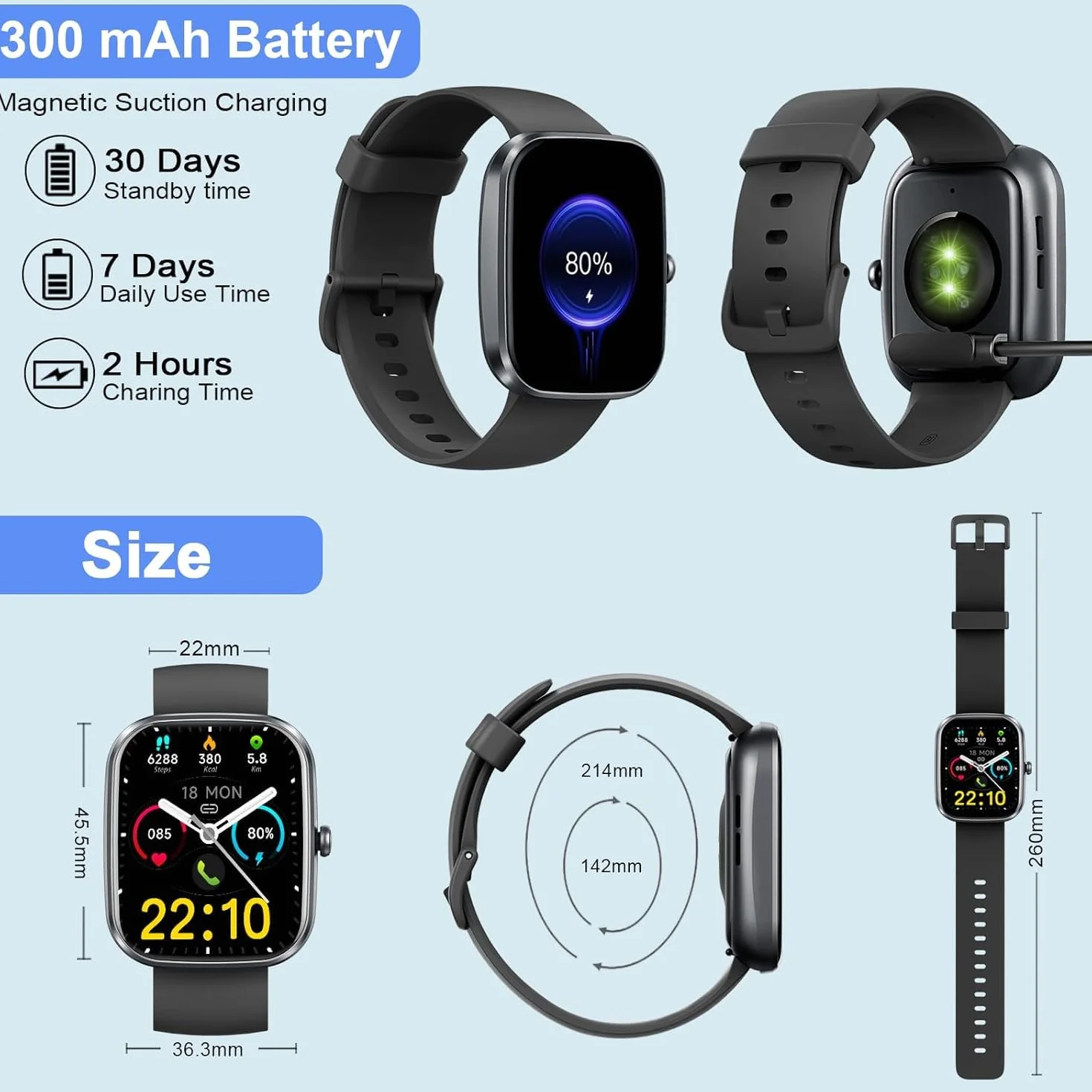 Smart Watch, Smartwatch da 1,9 pollici per uomo e donna (rispondere/effettuare chiamate), fitness tracker con oltre 100 modalità sportive, impermeabile IP68, cardiofrequenzimetro/monitoraggio del