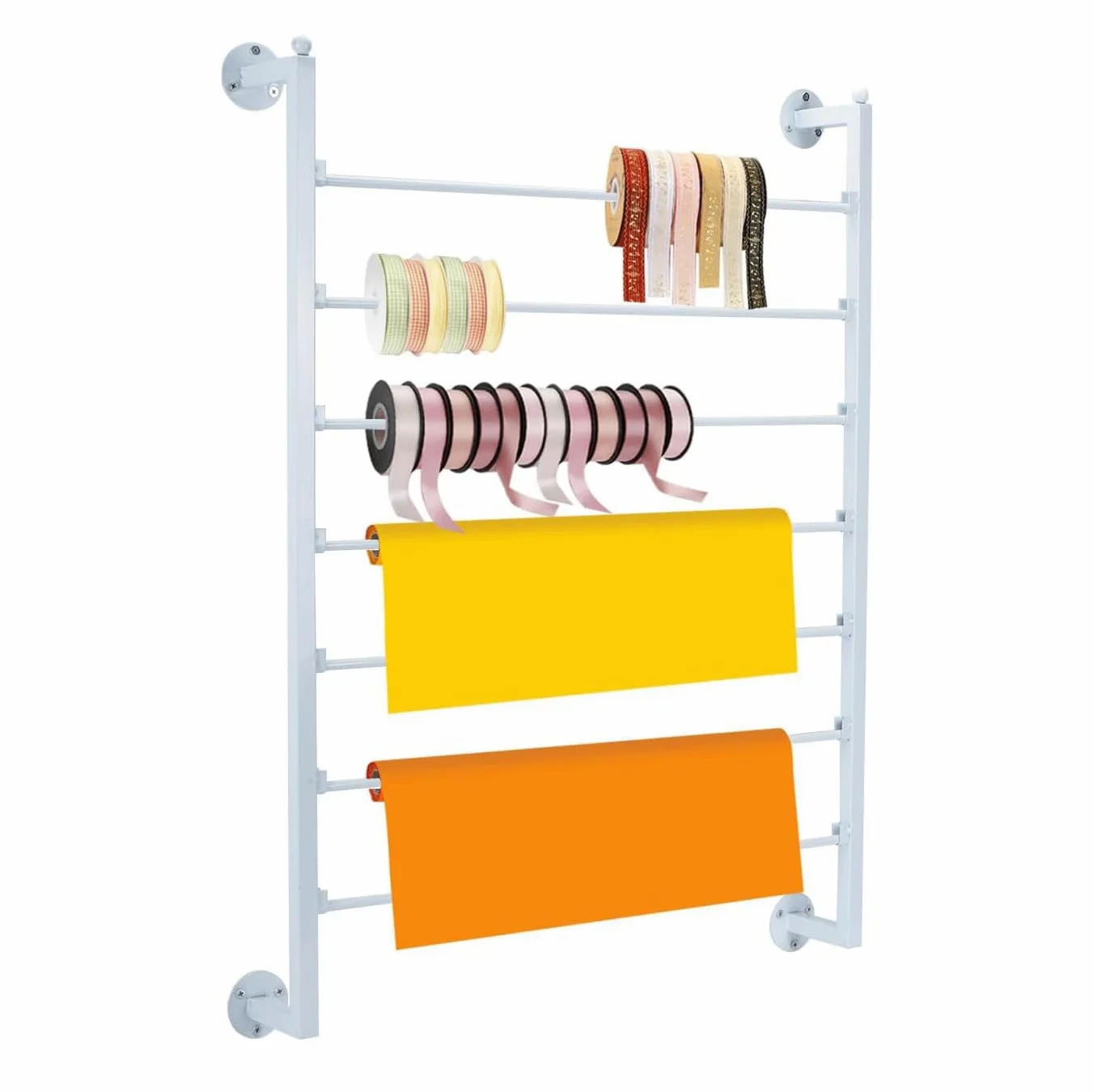 Organizer per riporre Nastri, Porta Sciarpe a Parete, Porta Carta da Regalo, Porta Nastri in Metallo per Stanza dei lavori manuali, Negozio di Fiori, Carta da Regalo