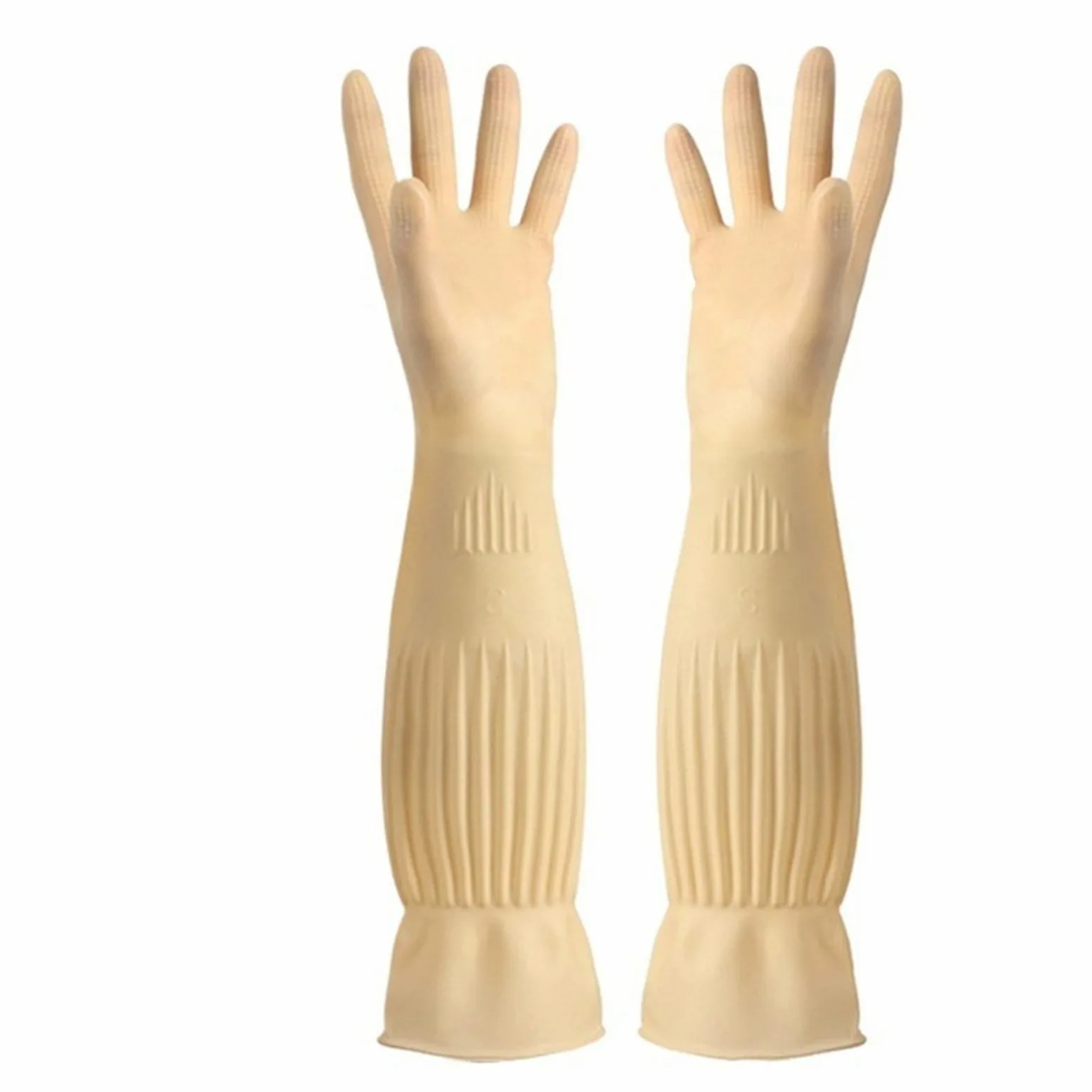 Guanti Pulizia Casa Riutilizzabili Guanti for lavastoviglie lunghi in gomma riutilizzabili, antiscivolo, for la pulizia della casa, piatti for lavori domestici per lavaggio stoviglie(Yellow 1 Pair,M)