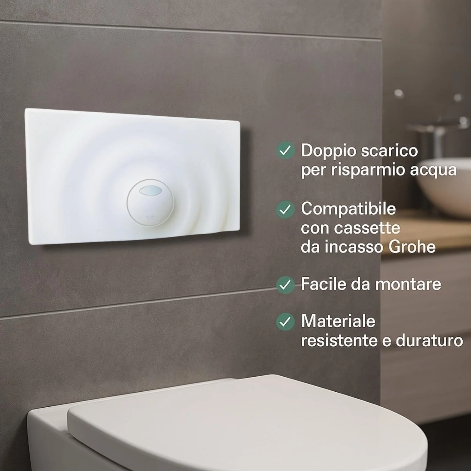 Grohe Dual Flush Bianca Placca per Cassetta di Scarico