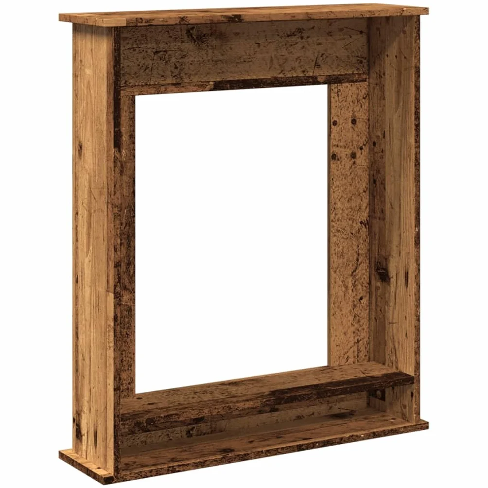 Cornice per Camino Legno Antico 75x20x87,5 cm in Truciolato,Cornice per Camino,Cornice Decorativa Caminetto -854587