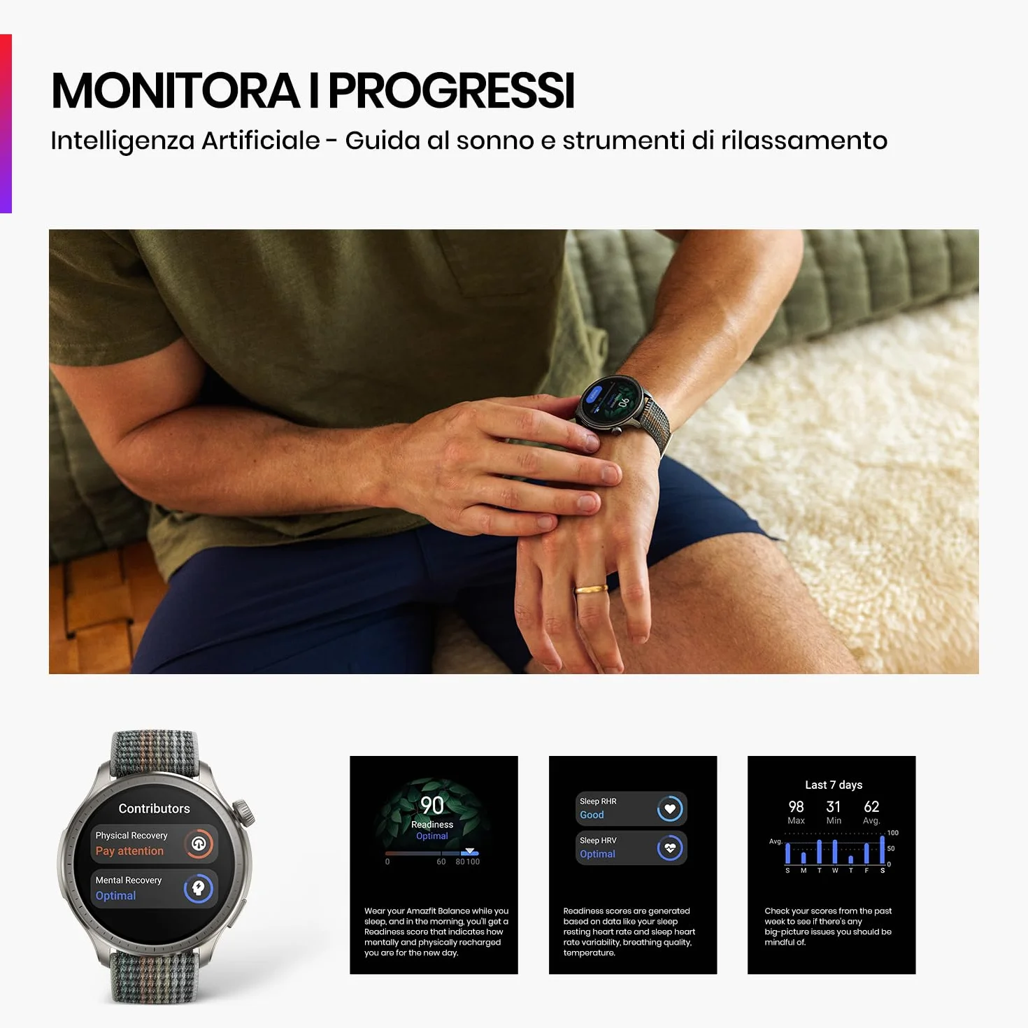 Amazfit Balance Smartwatch 46 mm, Pagamento NFC, AI Fitness Coach, Batteria di 14 Giorni, Monitoraggio del Sonno e della Salute, GPS, 150 Modalità Sportive, Chiamate Bluetooth per Android e iPhone
