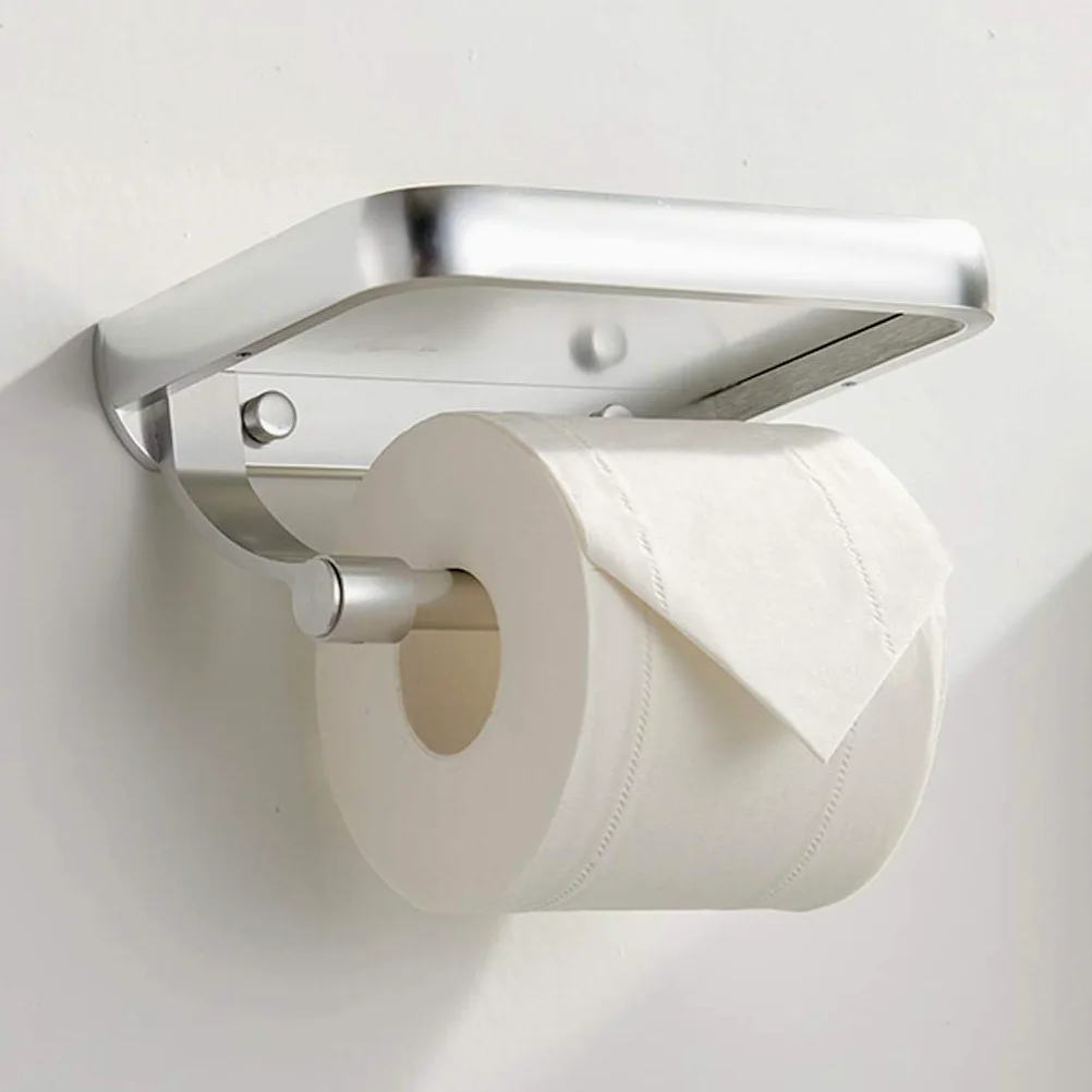 NEECS Portarotolo portarotolo in Metallo con ripiano Montato a Parete per Bagno, Cucina