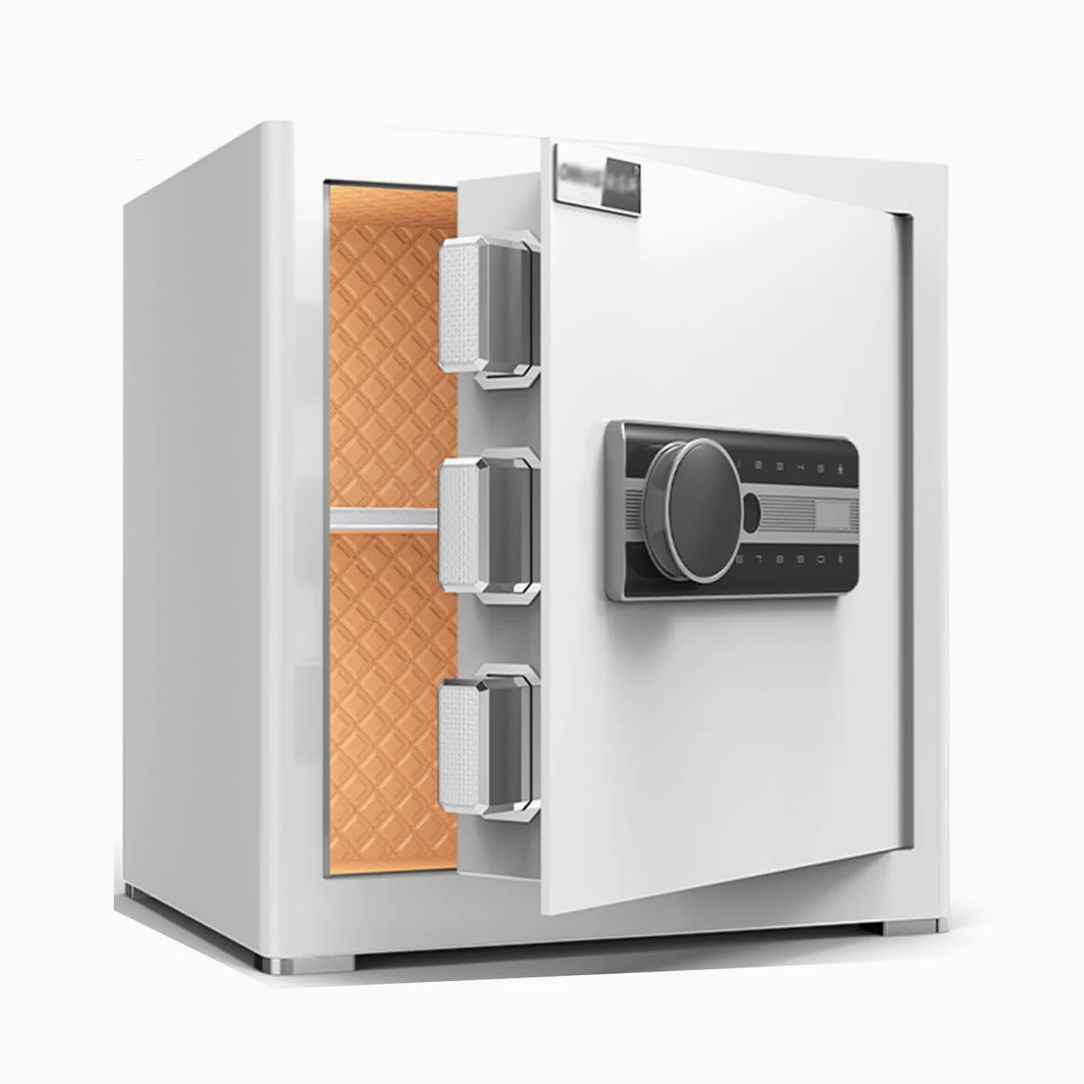 Home Smart Safe, Cassaforte Antifurto con Impronta Digitale E Password per Camera da Letto, Soggiorno 40 Cm/45 Cm(Weiß,40CM)