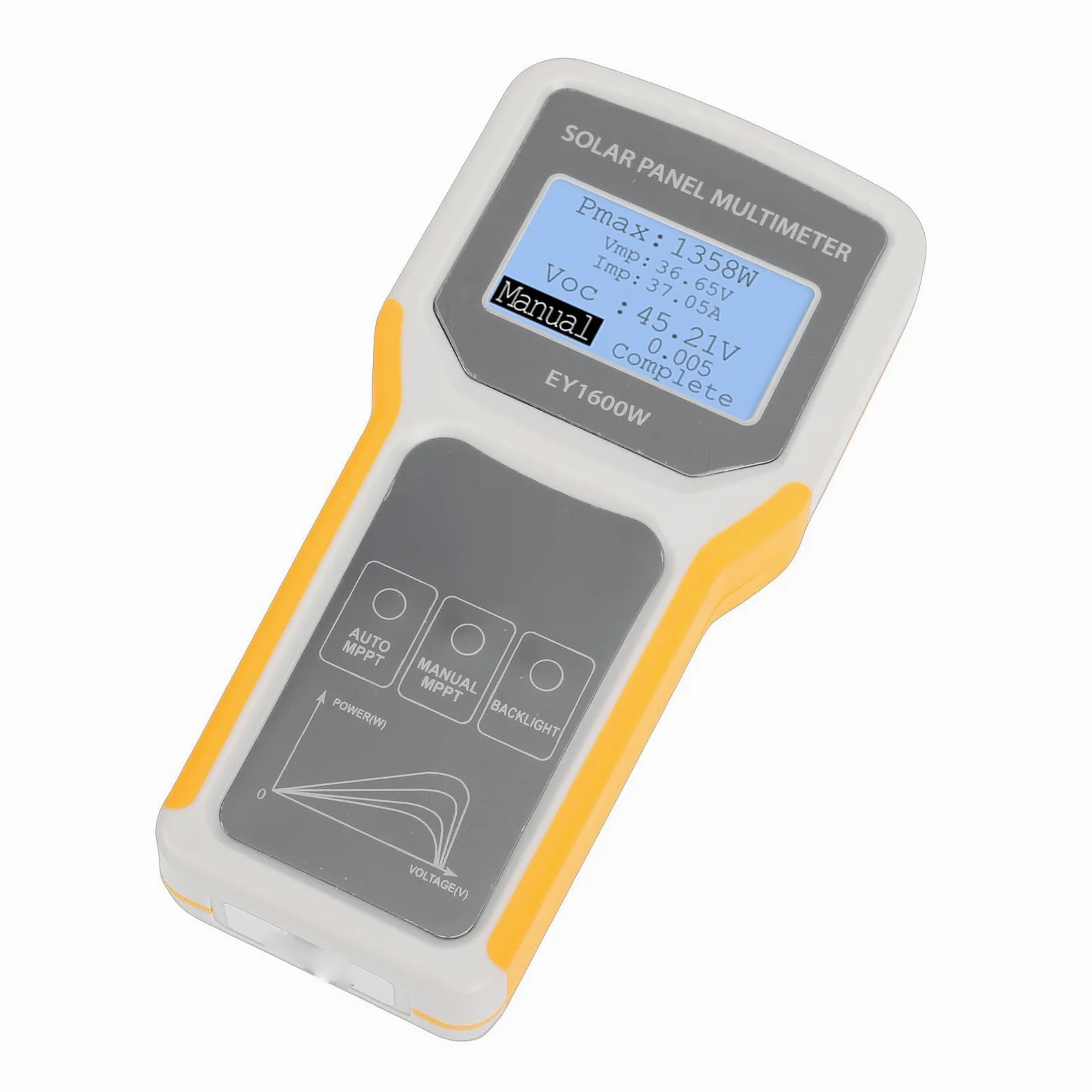 Hyuduo Tester per Pannelli Solari, Multimetro Fotovoltaico MPPT da 60 A con Display LCD, Strumento Portatile da 5-1600 W per Sistemi Fotovoltaici Domestici e Utenti di Pannelli Solari
