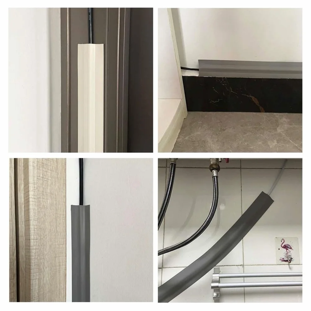 PVC Canalina Passacavi Pavimento Calpestabile Protezione Cavi Bianca 1m