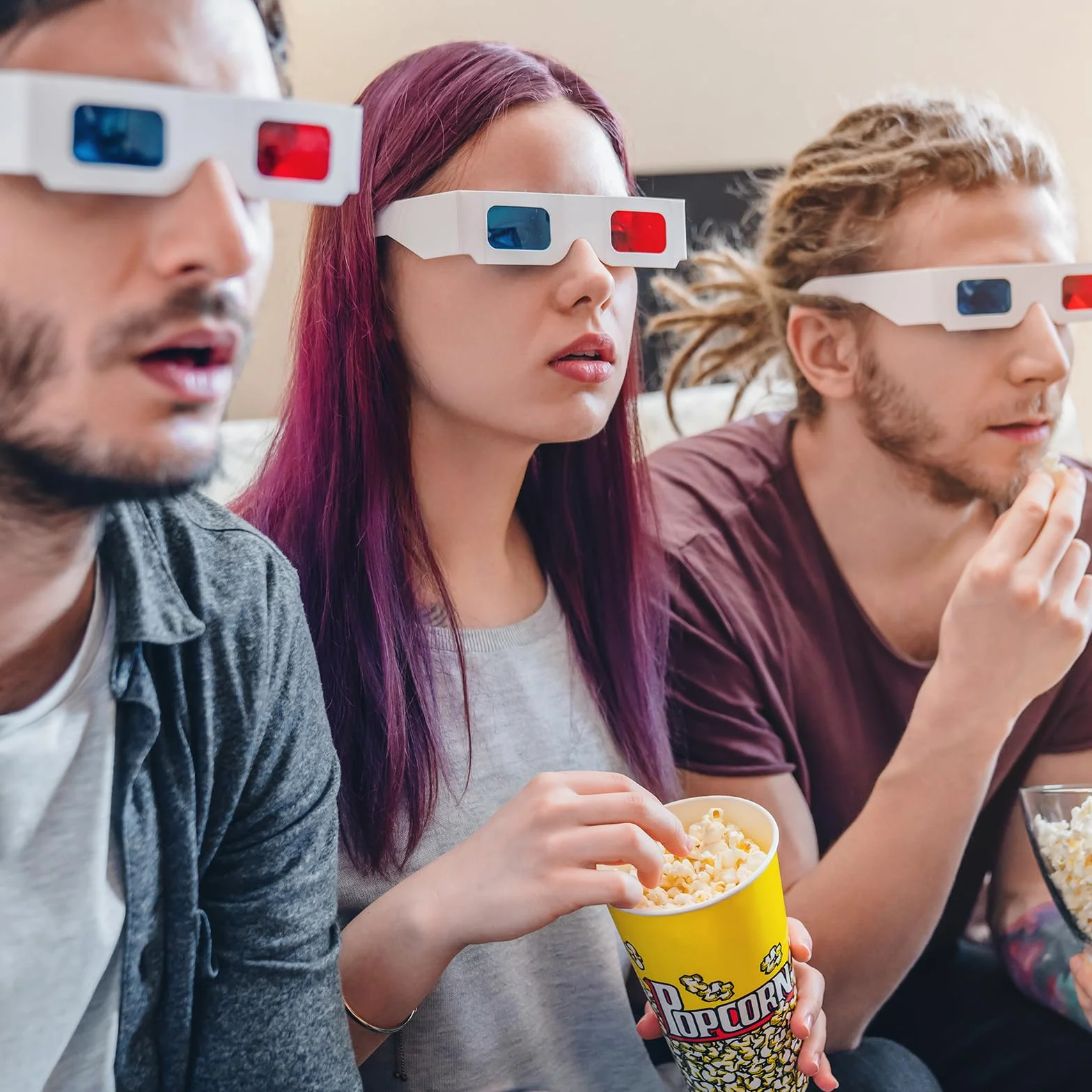 Occhiali 3D, 10 paia di occhiali stereo di carta, lenti rosse e blu per film 3D e decorazioni da viaggio