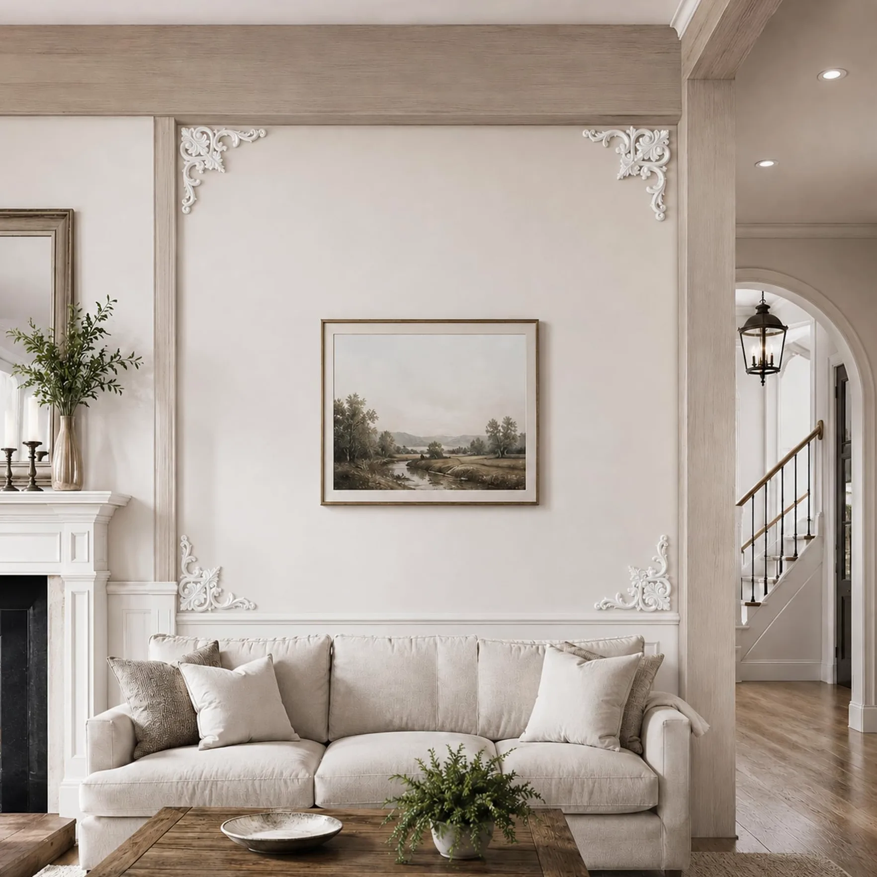 4 PCS Angolari Decorativi per Pareti E Soffitti in PU Modanature Angolari 3D con Decorazioni Floreali Profili Decorativi Verniciabili per Cornici E Angoli Elegante Finitura
