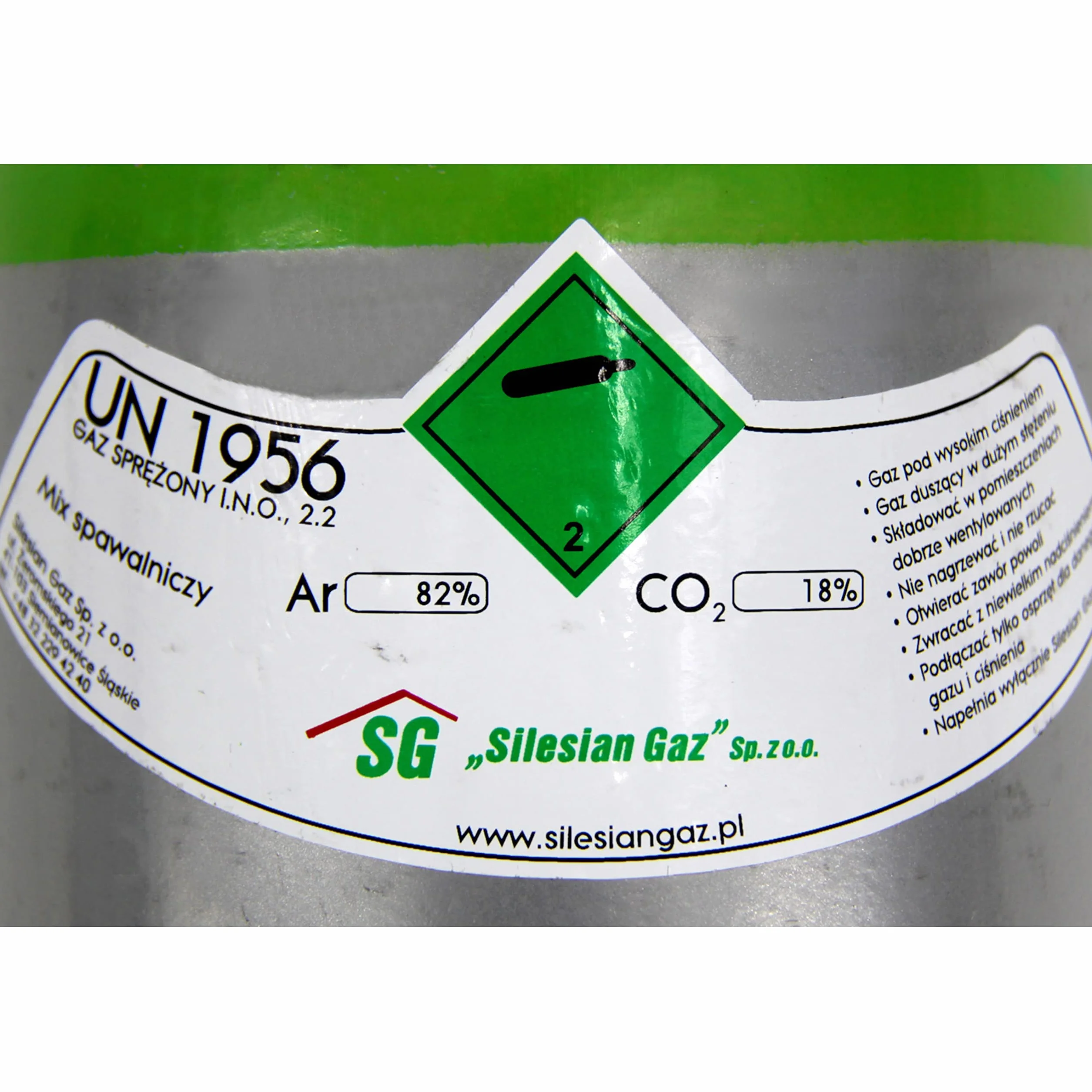 Bombola di gas Argon/CO2 8l 150 bar con riduttore di pressione 2 manometri