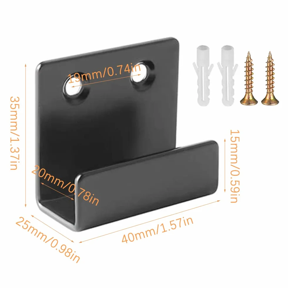 Staffa a U Ganci Muro Espositore per Piastrelle Ceramica Gancio Metallo XL Nero 8 Pezzi