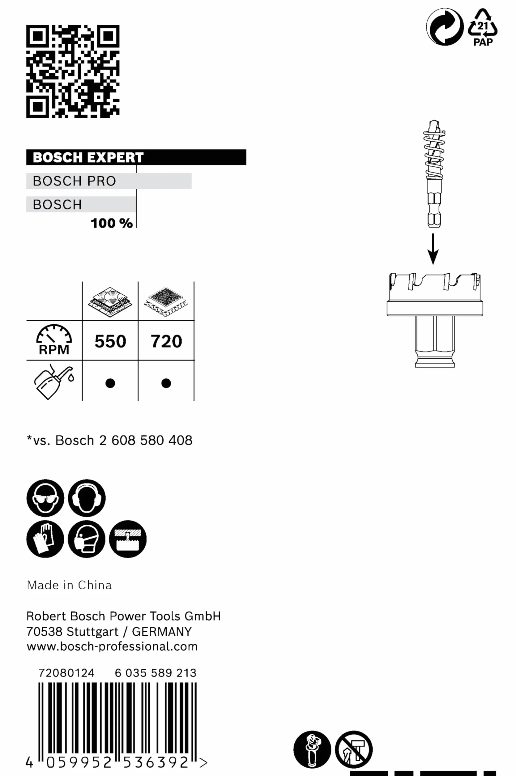 Bosch Professional Seghe a Tazza Expert Sheet Metal Ø 22 mm Accessorio Trapano a Percussione