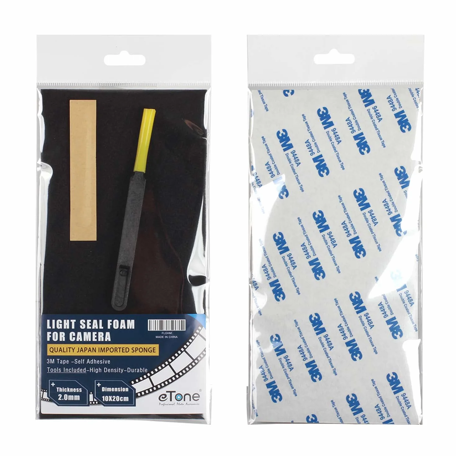 eTone Light Leak Proof Sponge High Density Foam film Replacement Light Seal Foam with Tongs for 120/135 Film Cameras Large Format Accessories, 2 mm
