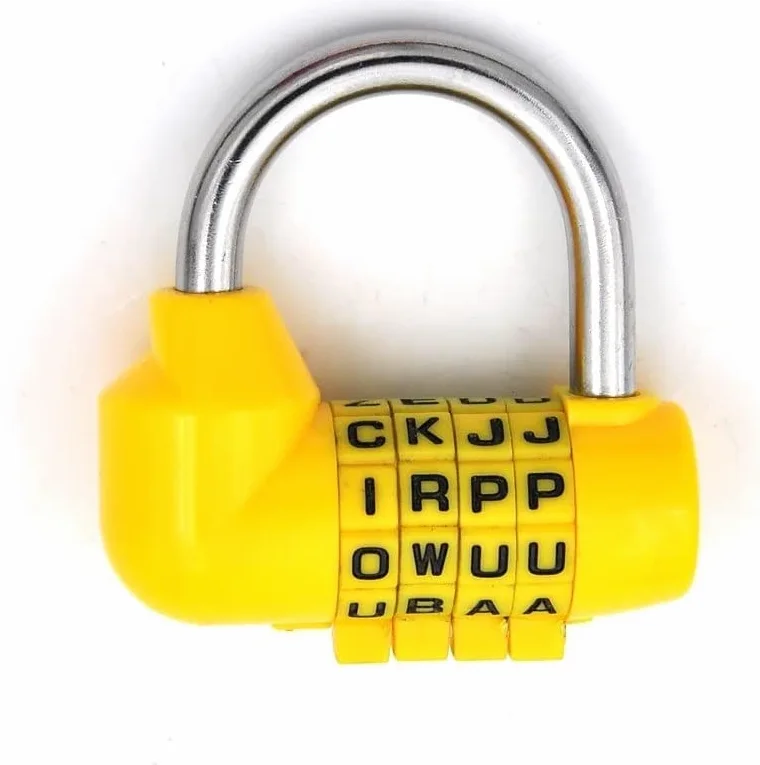 Lucchetti a combinazione， Lucchetti per valigie Combinazione di 4 cifre con codice di viaggio, diario, password, bagaglio(Yellow,Yellow)