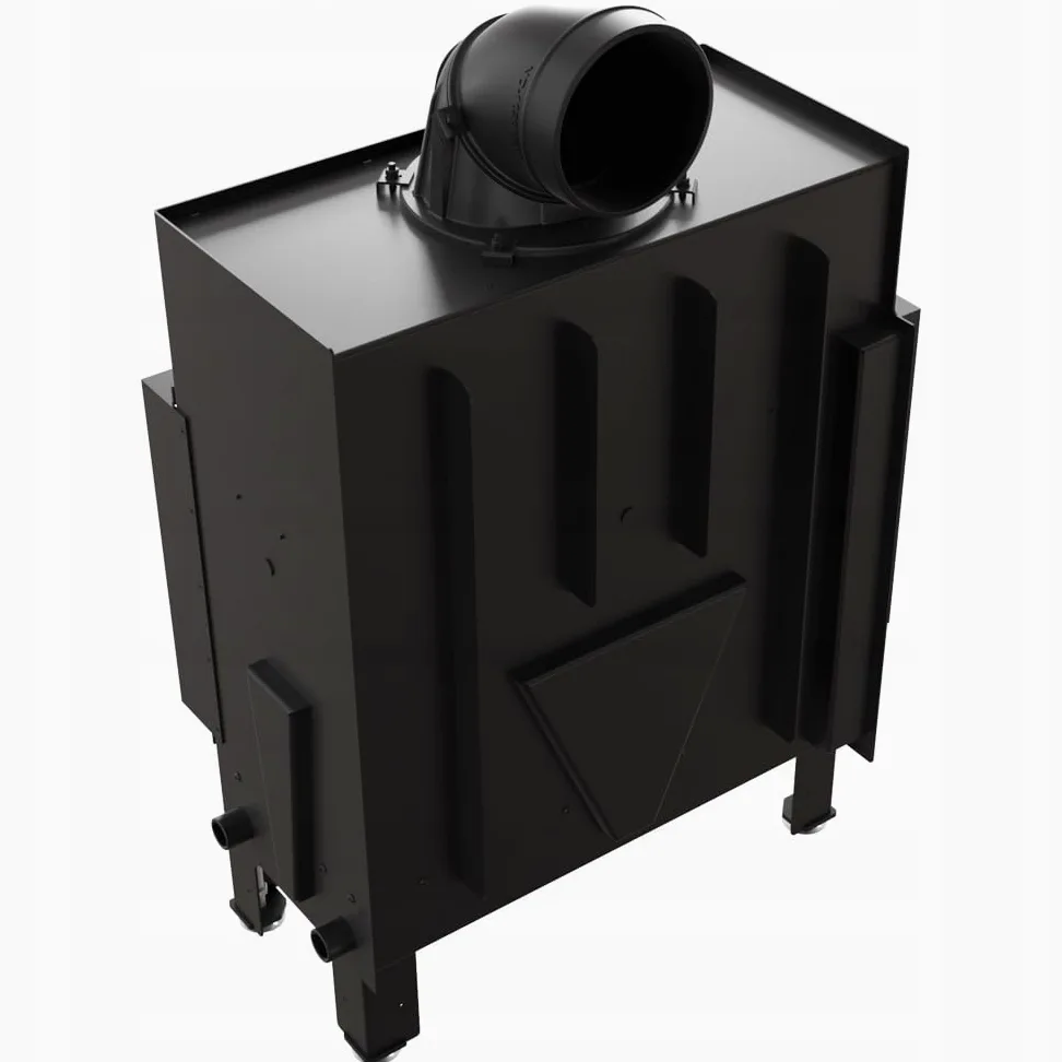 KRATKI Inserto per camino in acciaio a legna FLOKI 10 kW Ø200 sinistro A+ | Acciaio nero, efficienza 83,6%, classe A+. Ecodesign, BImSchV 2; per recupero calore.; combustione efficiente; Livello 2