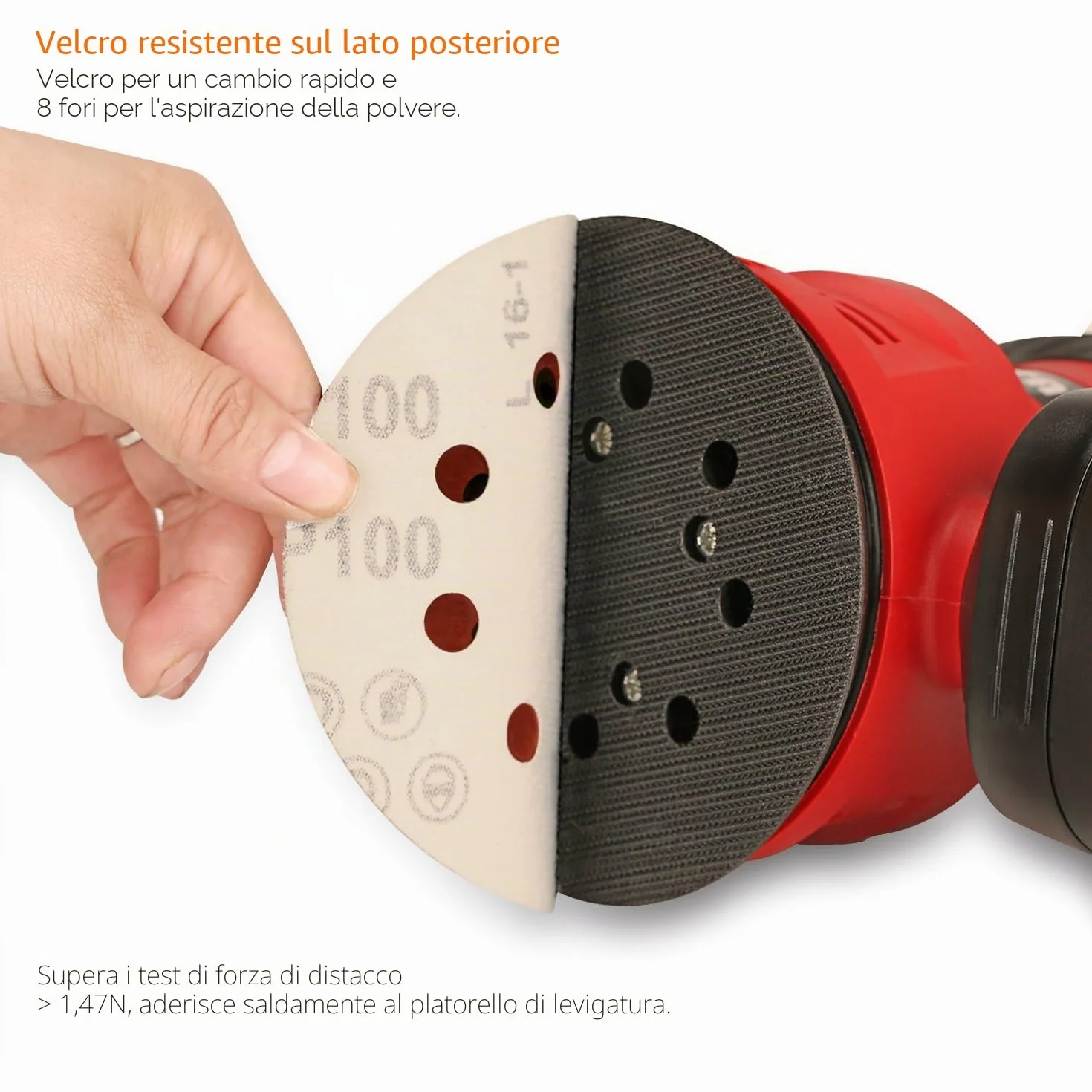 SPTA 100 Pezzi 125mm Dischi Abrasivi Carte Abrasive per Levigatrice 10 Graniglie 40-2000