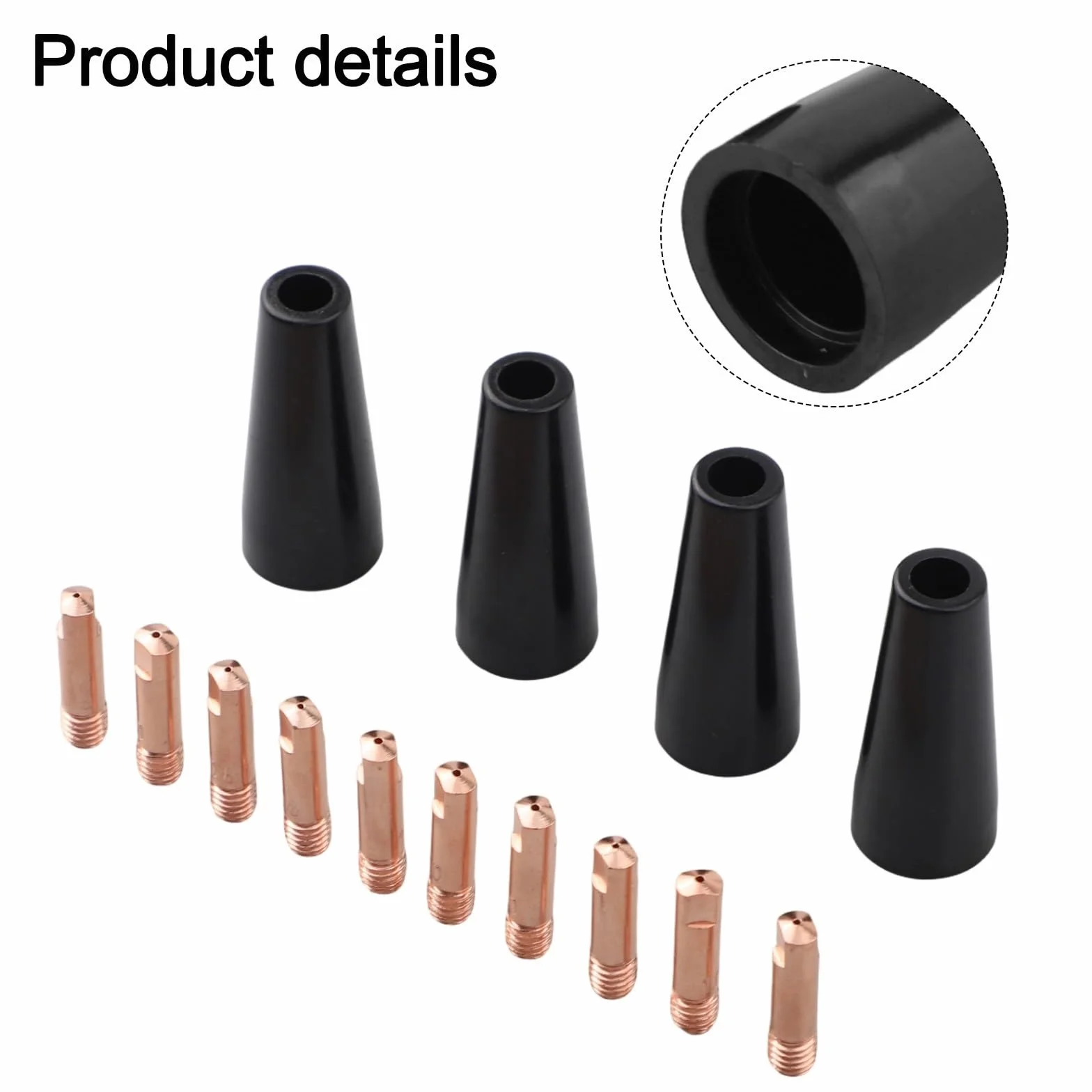 Punte per ugelli saldatura MIG senza gas compatibili 14AK 15AK 4 ugelli 10 punte rame