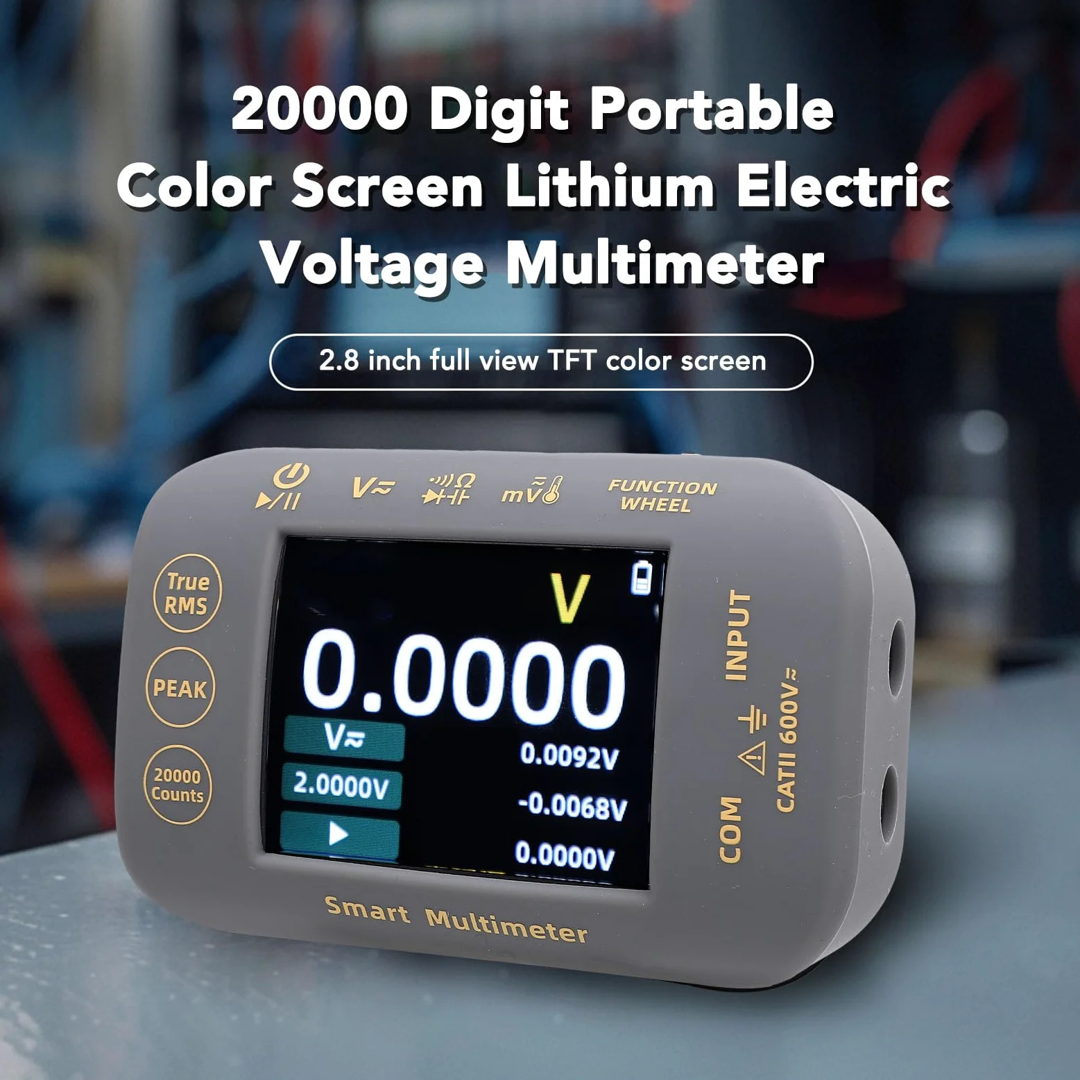 Asixxsix Multimetro digitale PV, 20000 conteggi, alta precisione True RMS con schermo LCD a colori 2,8 pollici, tester multimetro, per impianti fotovoltaici