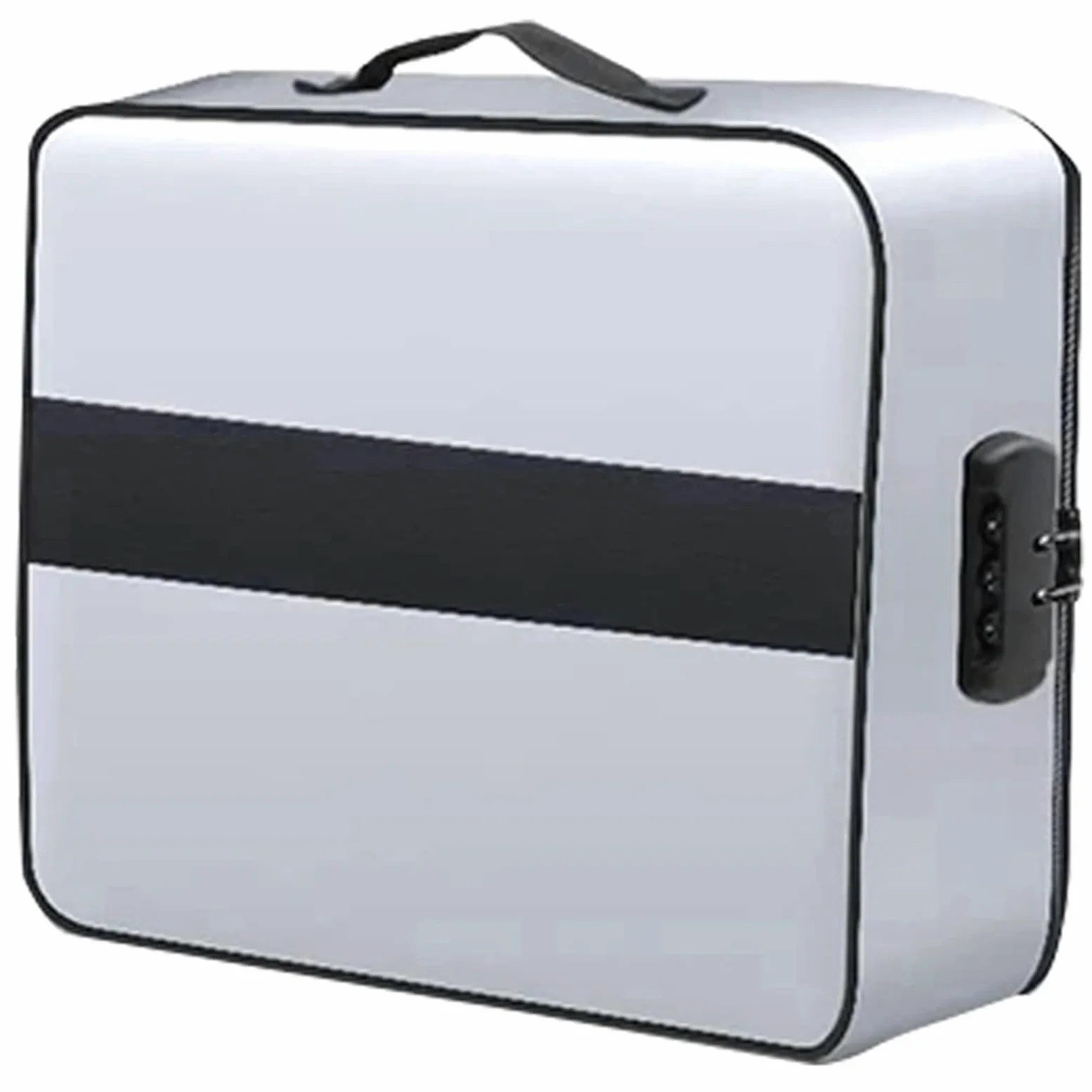 Borsa for Documenti con Serratura Ignifuga a 3 Strati 15X11 Pollici Importante Organizer for Documenti(Silver)