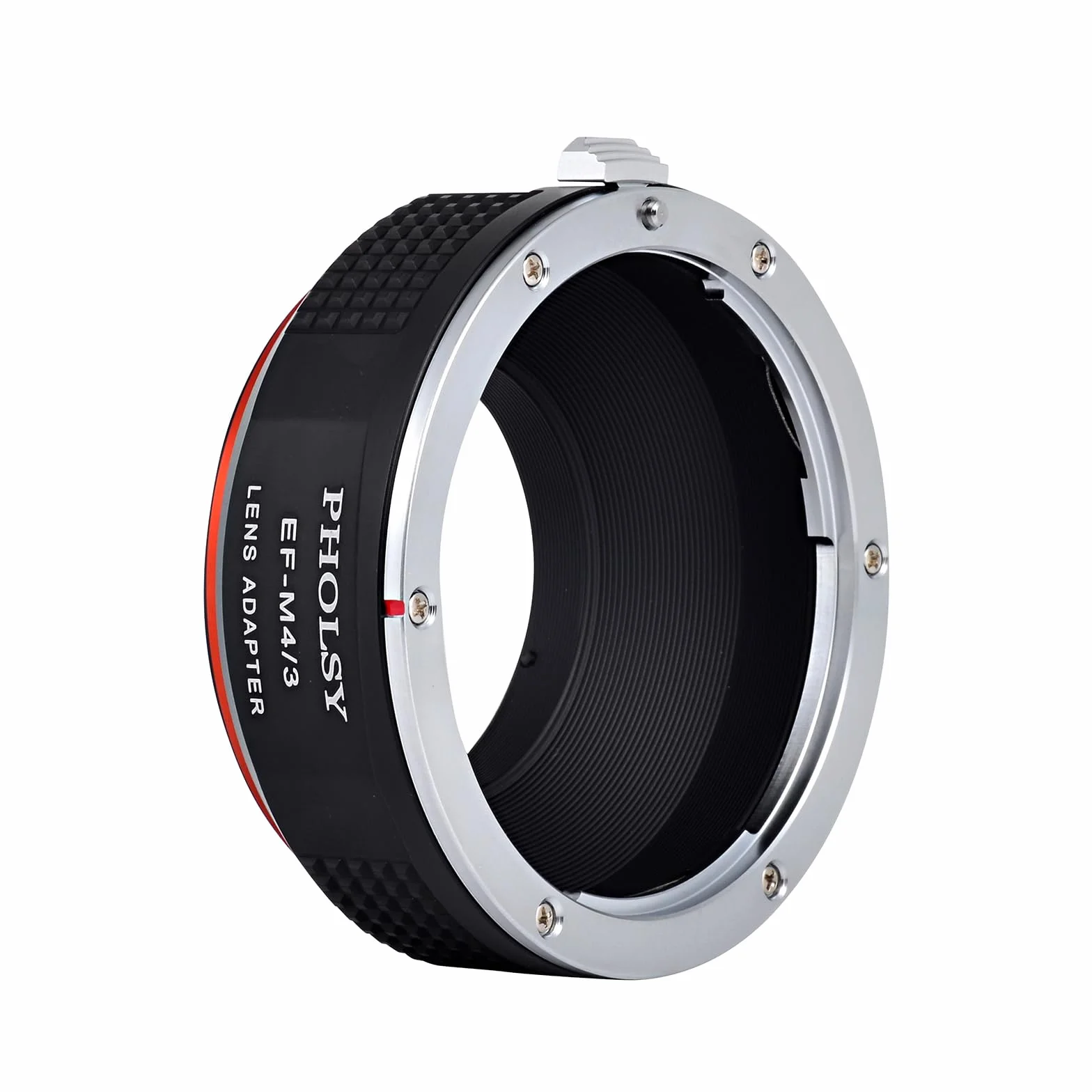 PHOLSY Adattatore di Lente EF-MFT Messa a Fuoco Manuale Compatibile con Obiettivo Canon EOS EF EF-S su Micro Four Thirds M4/3 (MFT Micro 4/3) Corpo Fotocamera Compatibile con Olympus Panasonic Lumix
