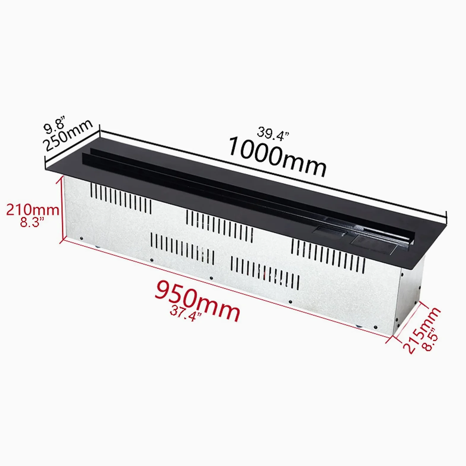 Caminetti elettrici 39.4 "/47.2" Camino elettrico Camino ultra-sottile Pannello da incasso a fiamma Fiamma del telecomando Caminetto con touch screen LCD e telecomando for casa e ufficio camino finto