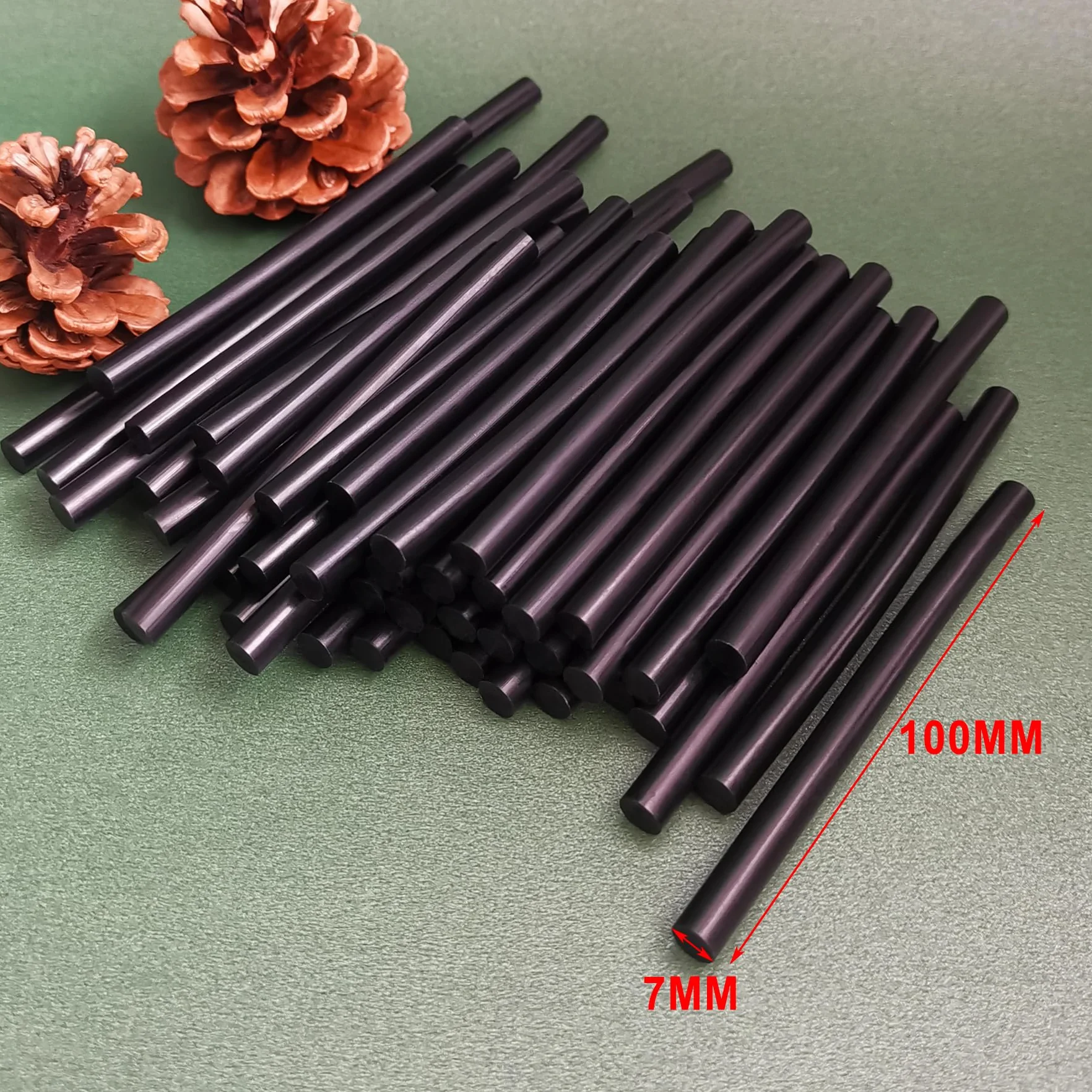 Colla a Caldo Bastoncini 100mm x 7mm Nero Adesivo per Pistola 50 Pz