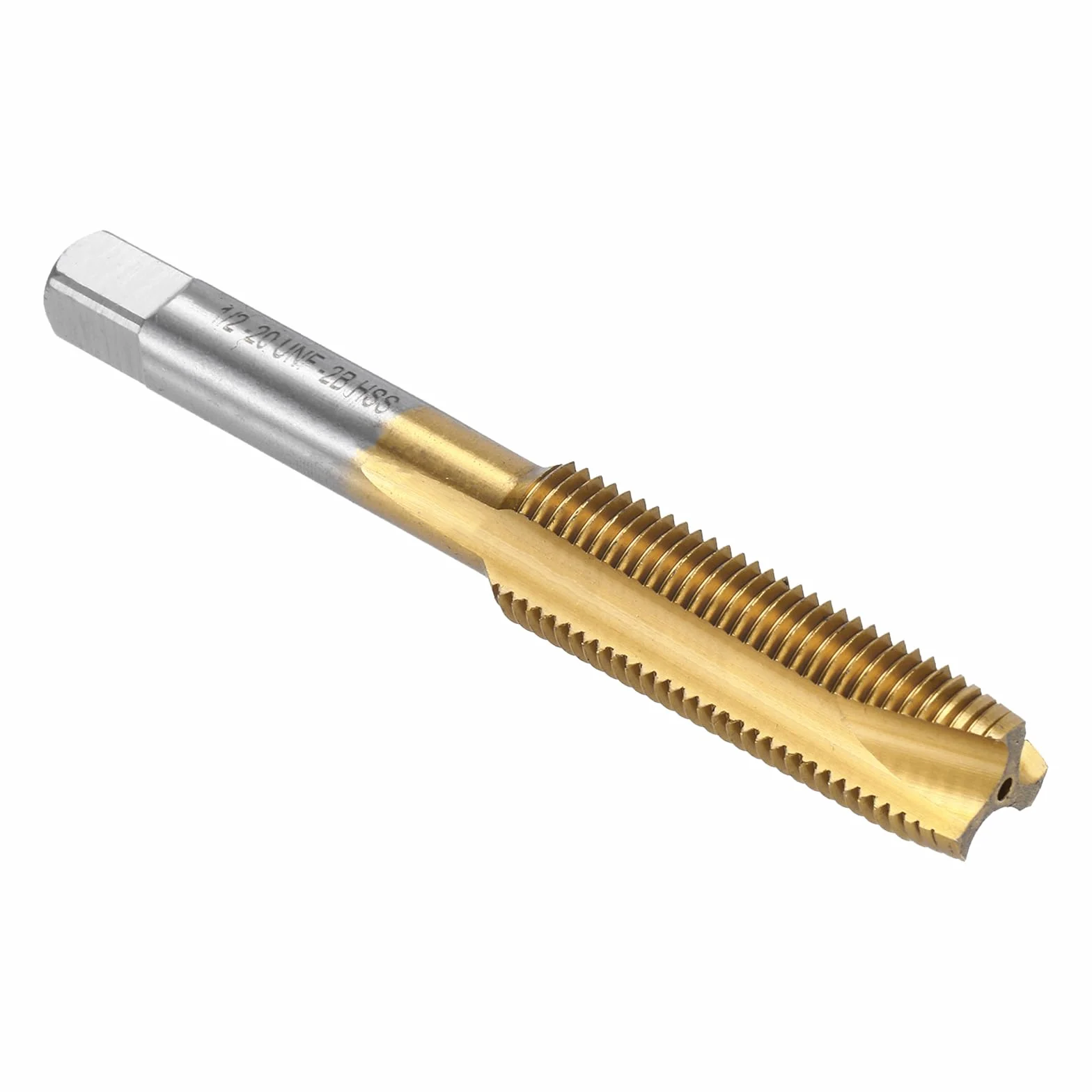 QUARKZMAN Maschio a Punta Spirale 1/2-20 UNF Filettatura Rettificata H2 Acciaio Rapido 6542 Rivestimento Titanio