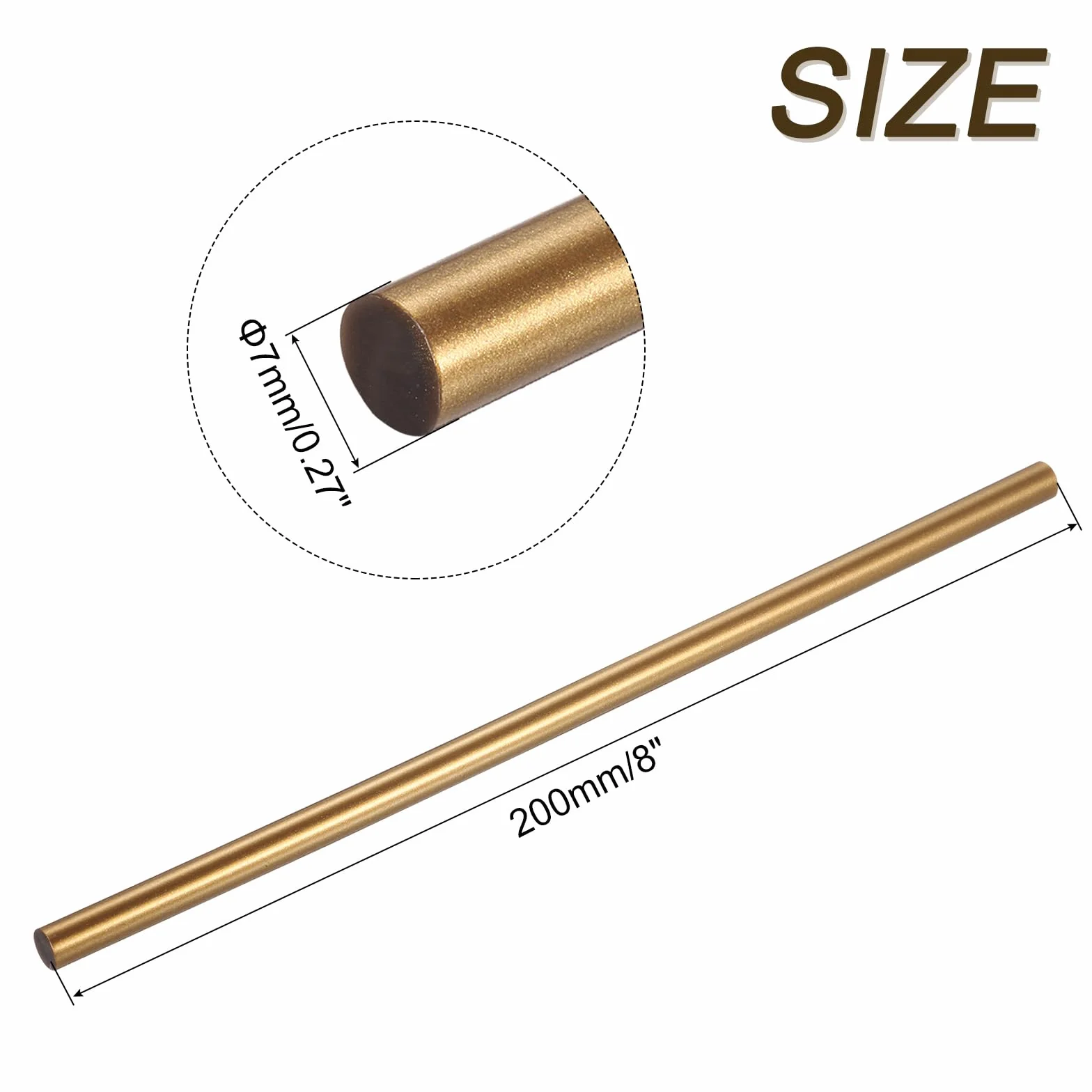 QUARKZMAN Mini Bastoncini Colla a Caldo 7mm x 200mm Bronzo Oro 12pz