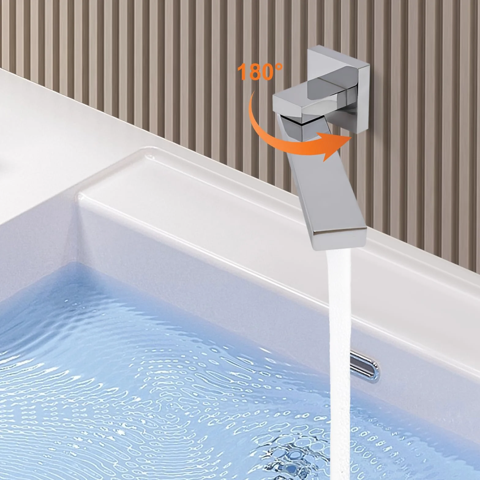Boccetta per vasca da bagno da 1/2 pollici, cromato, girevole a 180°, con spruzzatore a nido d'ape, antiruggine, per cucina, bagno, lavanderia, ristorante