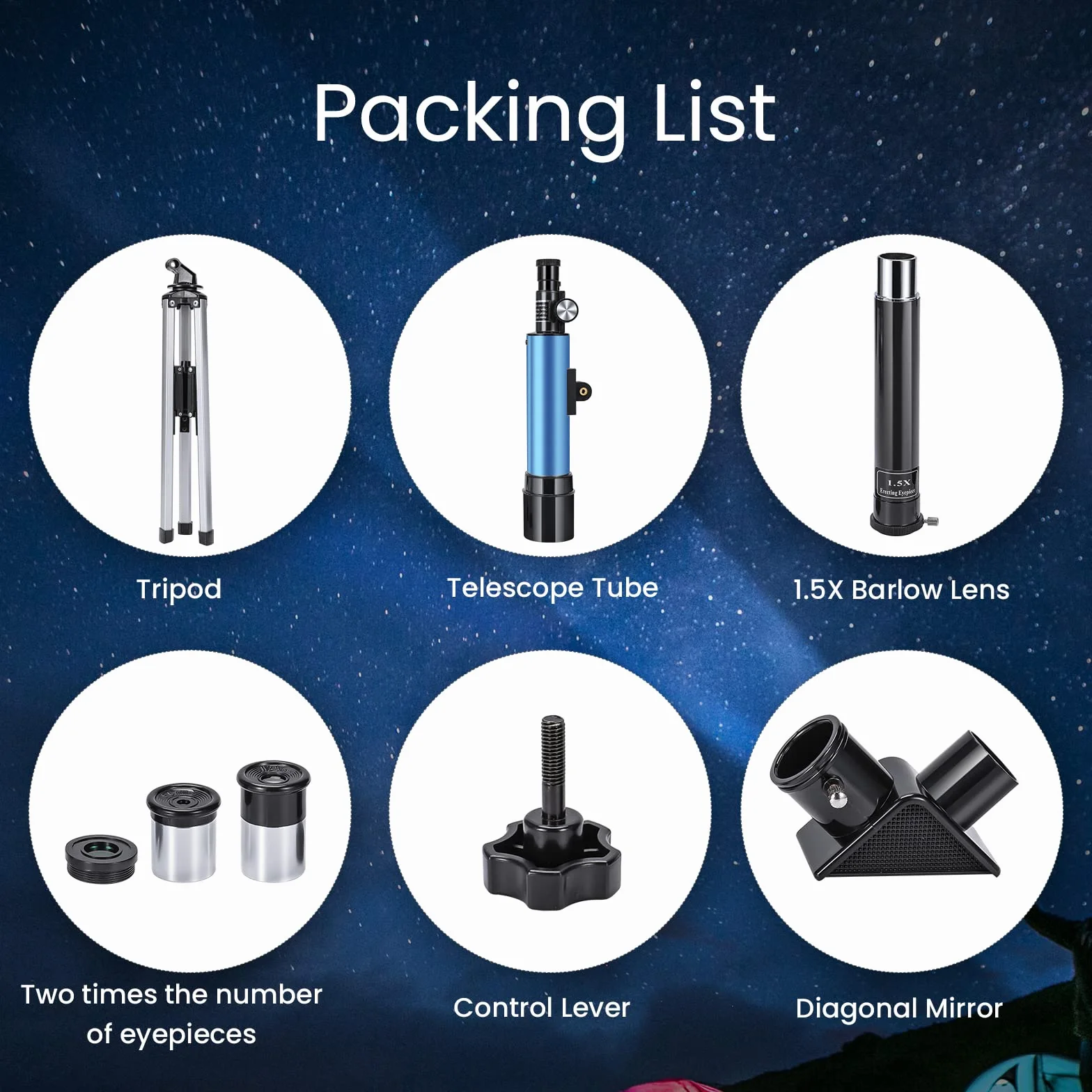 Telescopio Astronomico Bambini, Uverbon 360/50mm Telescopio Rifrattore con Treppiede Regolabile, 90X HD Spaziale Monoculare Esterno per Bambini e Principiante, Regalo Educativo di Natale o Compleanno