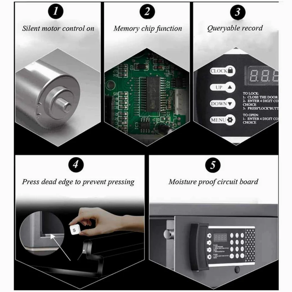 Cassaforte di Sicurezza, Cassette portavalori per Ufficio Cassetta di Sicurezza Cassaforte dell'hotel Casa Piccola cassaforte Password Elettronica Mini cassaforte antifurto in Acciaio Cassef