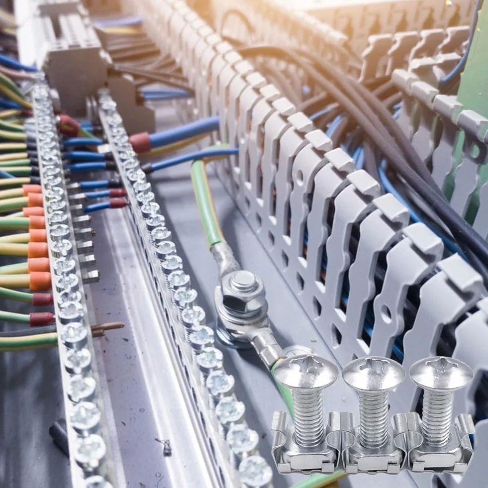 Viti e Dadi in Gabbia M6 per Armadio Rack, Set da 55 Pezzi per Patch Panel e Server