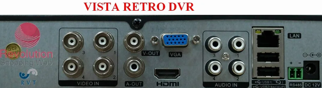 RVT-AHD26104 DVR NVR 4 Canali CH 3.0 MP / 1080P 5 IN 1 PER SISTEMI DI VIDEOSORVEGLIANZA 12 CANALI IN MODALITA' NVR