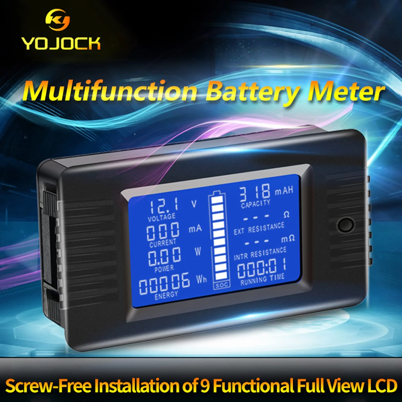 DC Shunt Battery Monitor Voltmetro DC 0-200V Shunt 100A Amperometro Digitale, Capacità della Batteria Misuratore, Multimetro Tensione Corrente per Batteria Auto RV Solare (PZEM-015+300A shunt)