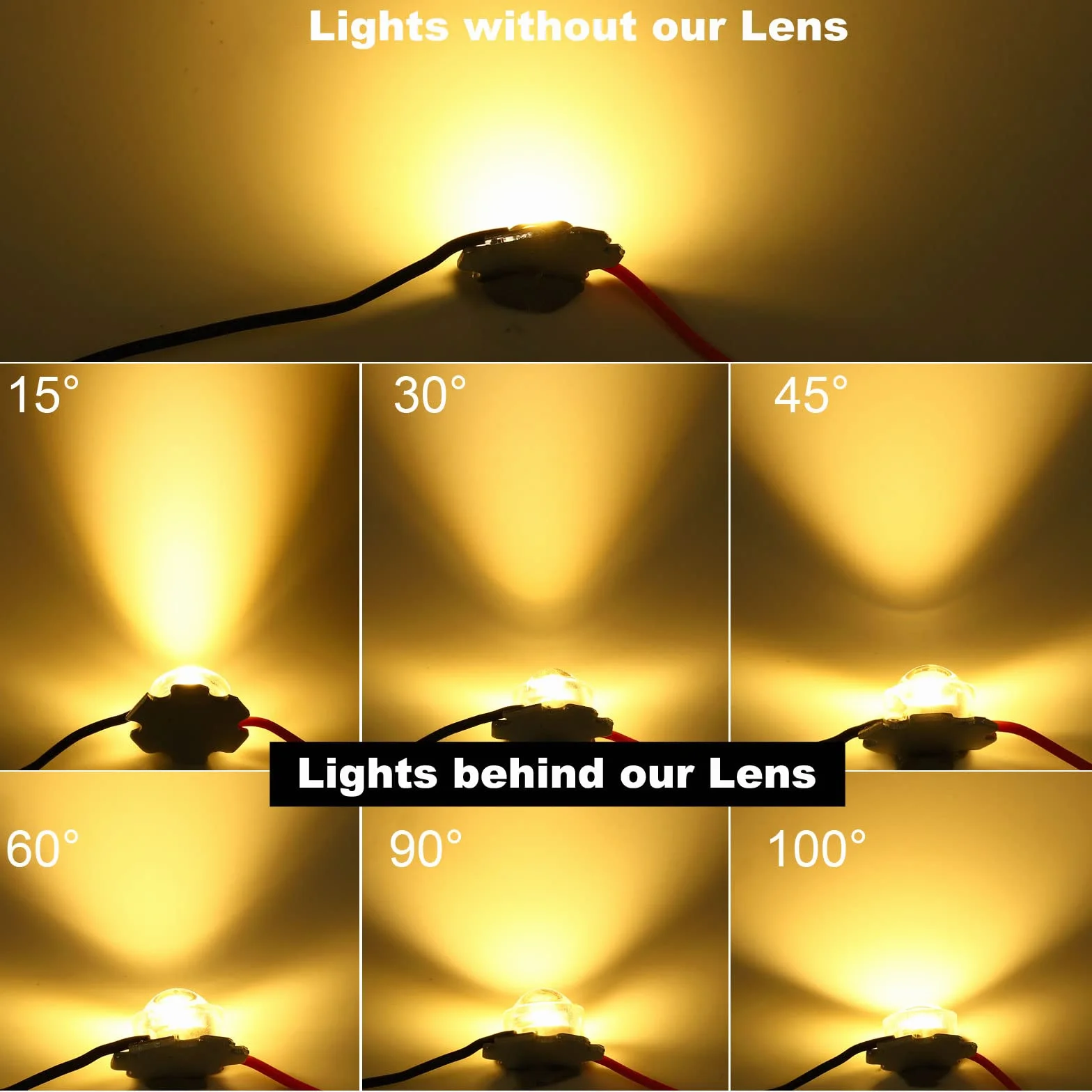 PATIKIL 13mm LED Convesso Lente, 10pz 15 Gradi Raggio Angolo Acrilico LED Ottico Convesso Condensatore Obiettivo per 1W 3W LED Lampada Perline Infrarossi Fotocamere, Trasparenti
