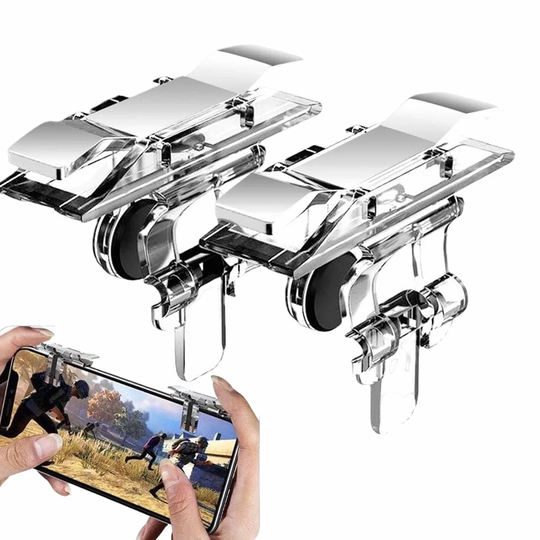 Joystick per Telefono, Triggers 6 Dita Joystick Controller, Dita Trigger di Gioco Mobile per Joystick Grilletti L1R1 L2R2 Phone Triggers Controller Pulsante Meccanico Fisico
