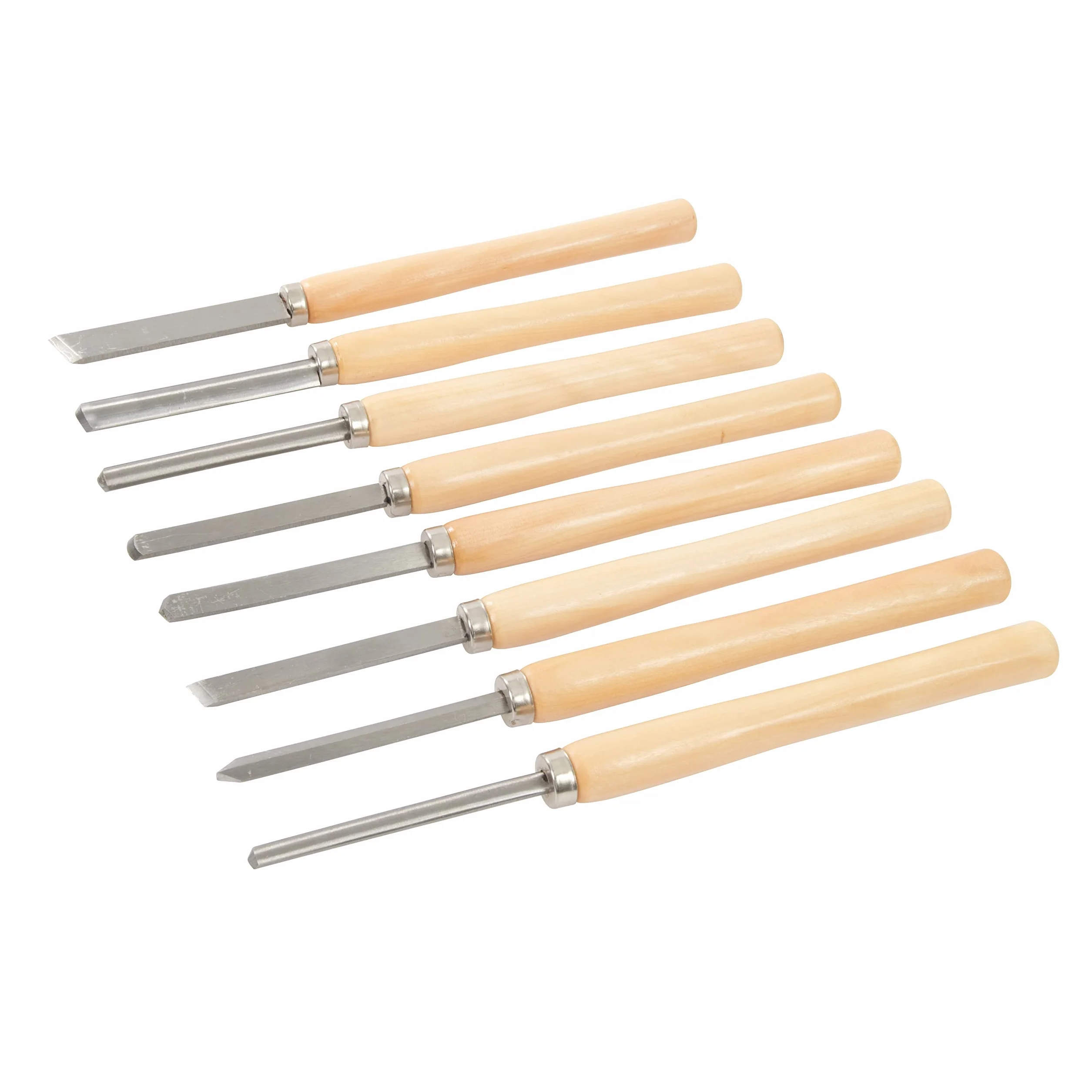 Silverline 303159 Set di Scalpelli per Tornire il Legno, 8 Pezzi, Beige