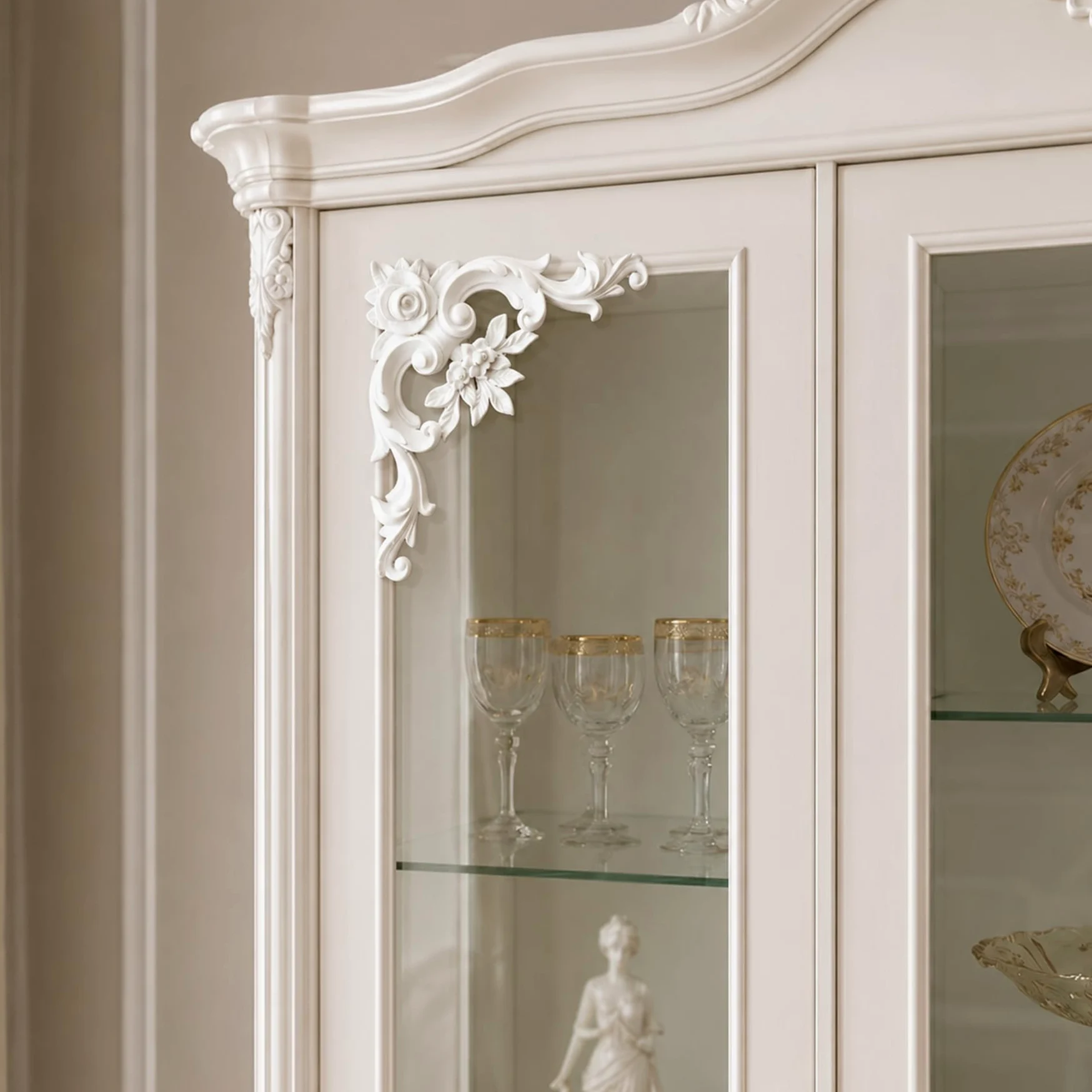4 PCS Angolari Decorativi per Pareti E Soffitti in PU Modanature Angolari 3D con Decorazioni Floreali Profili Decorativi Verniciabili per Cornici E Angoli Elegante Finitura