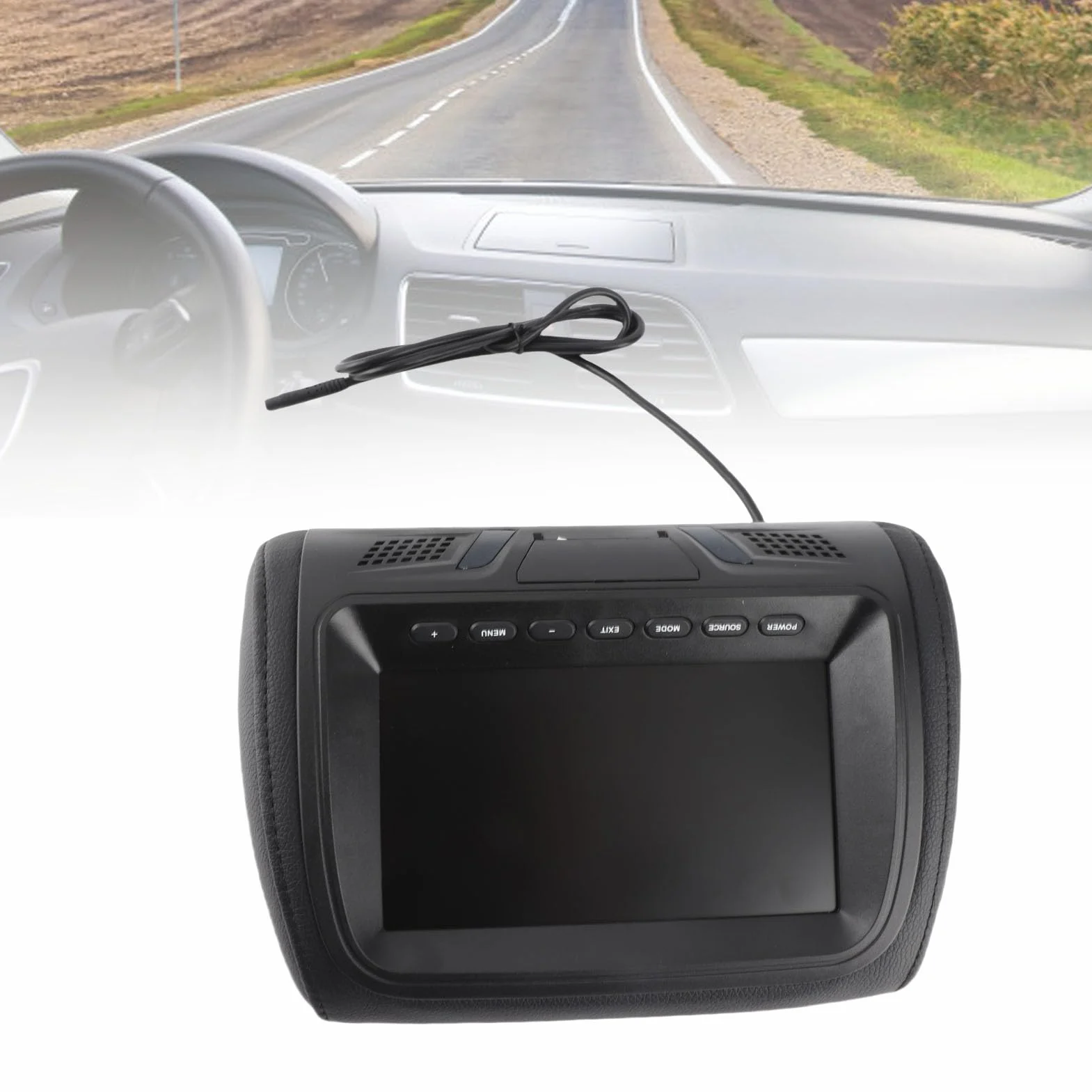 Yctze 7in 1024 x 600 Lettore DVD poggiatesta Auto, Schienale del sedile Lettore multimediale MP5 Monitor poggiatesta LCD RGB Supporto amplificatore USB Bluetooth