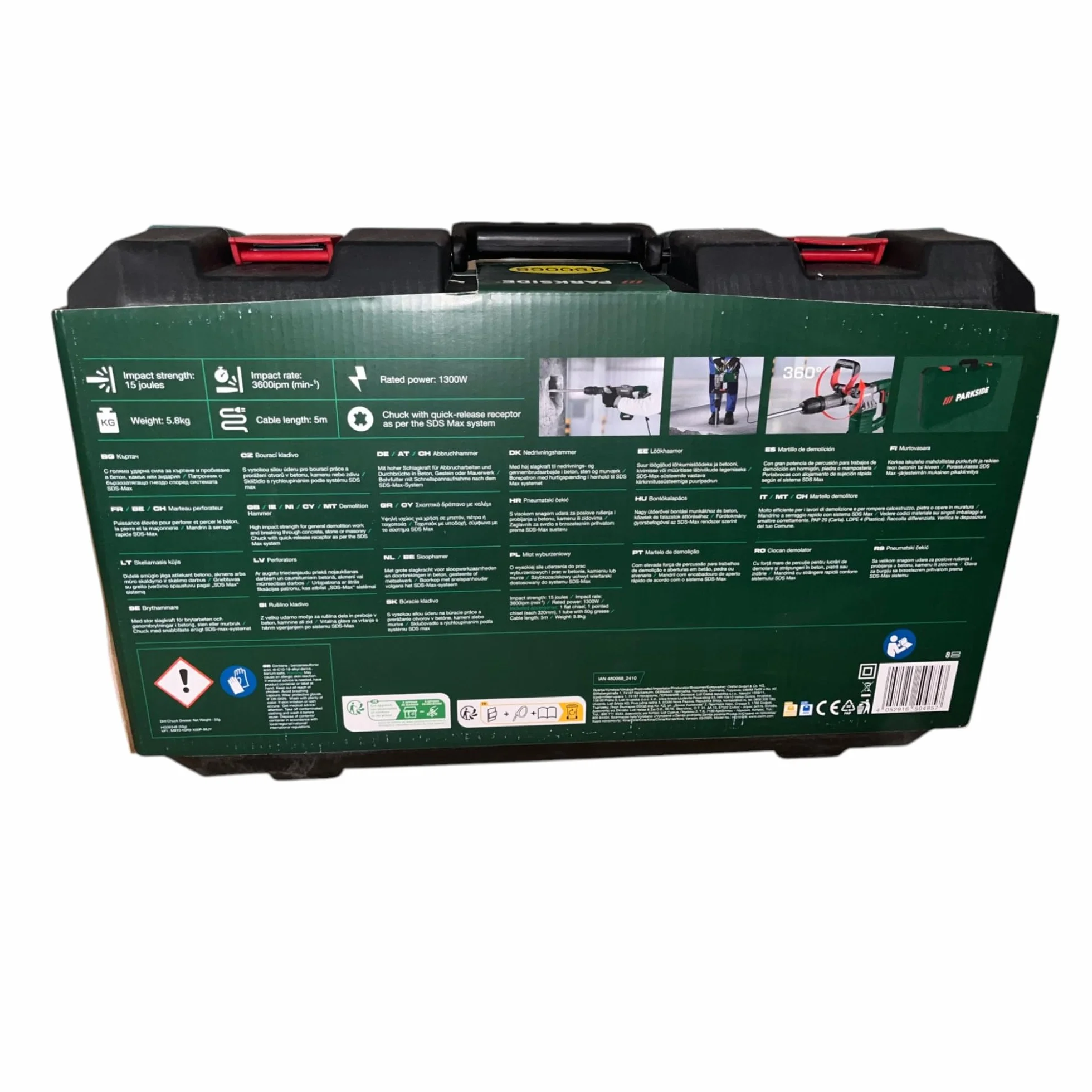 PARKSIDE PAH 1300 B2 Martello demolitore con valigetta