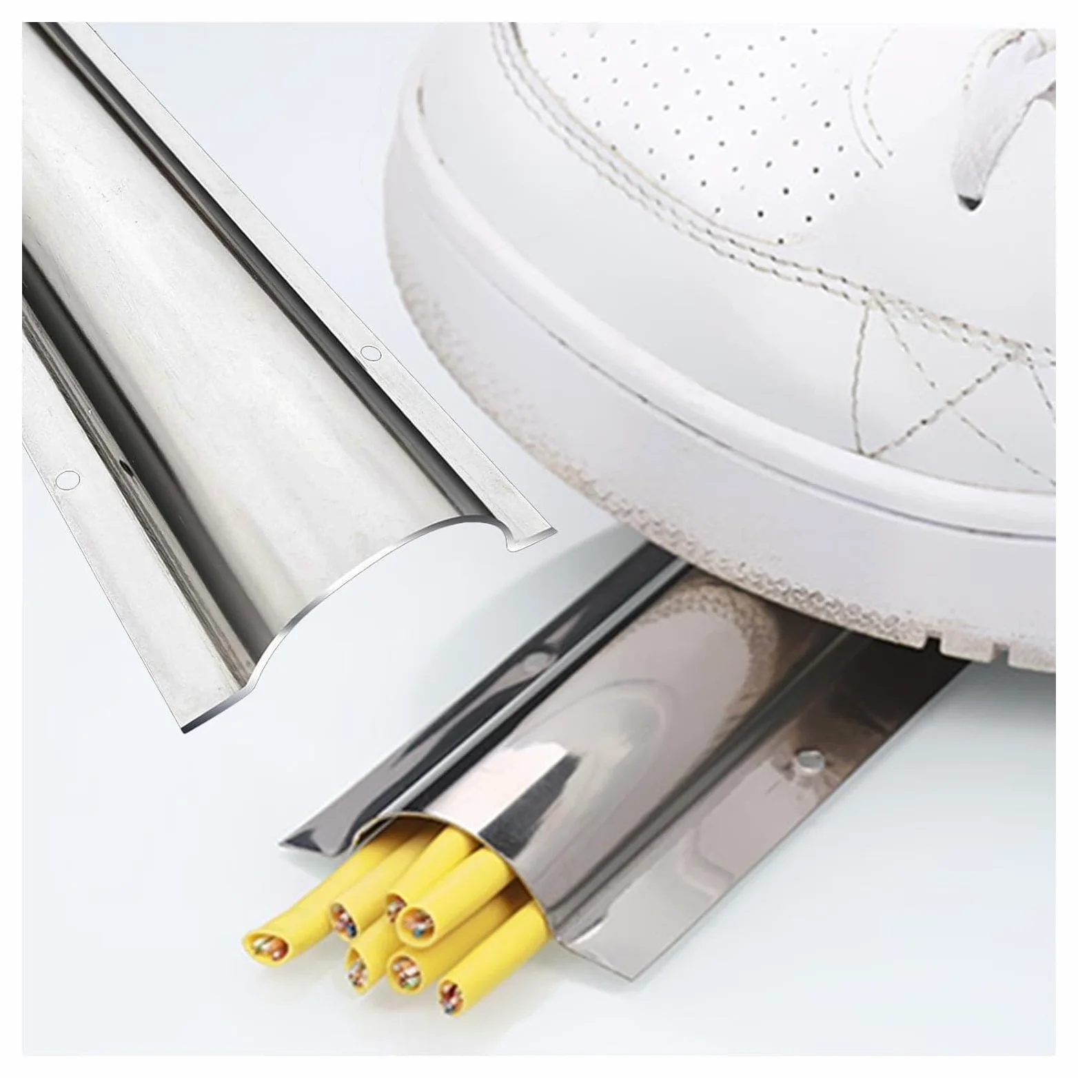 Protezione per Cavi da Pavimento, Protezione for cavi elettrici da ufficio, gestione cavi/cavi, canalina passacavi sotto la scrivania, striscia/nascondicavo(8 Pcs,Inner Width 28MM (1 1/9IN))