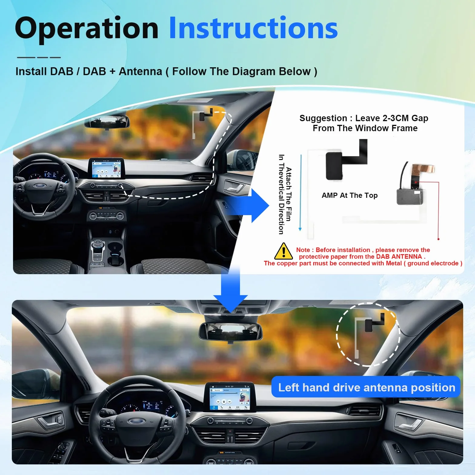 Podofo Adattatore DAB DAB+ Ricevitore Radio Digitale, Sintonizzatore Radio DAB+ con Antenna, Interfaccia Antenna SMA e USB 2.0, Modulo DAB Universale per Autoradio Android - Supporta APP ​​​​DAB